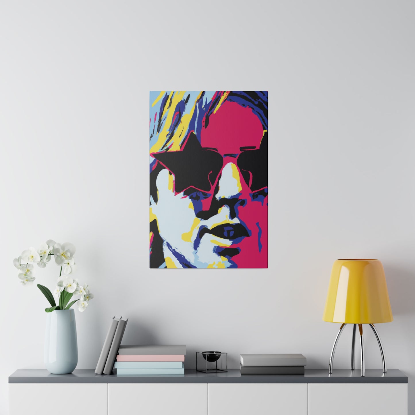 7183B - Rockstar Painting Print | Face | Abstract | Poster | Home Decor | Wall Art | Music Art | Canvas