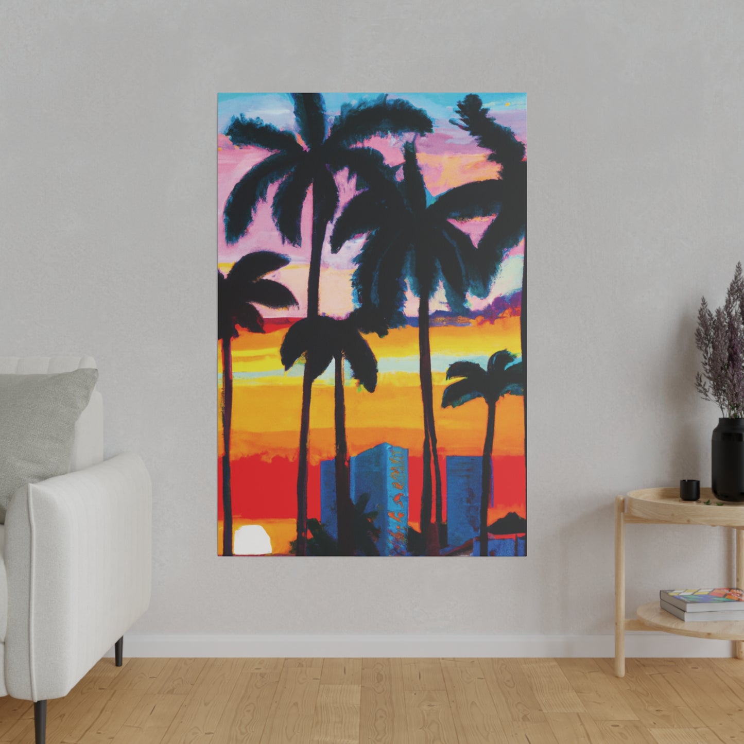 6891Y - Miami Beach Sunset Painting Print | Miami | Beach | Sunset | Poster | Home Decor | Wall Art | Canvas