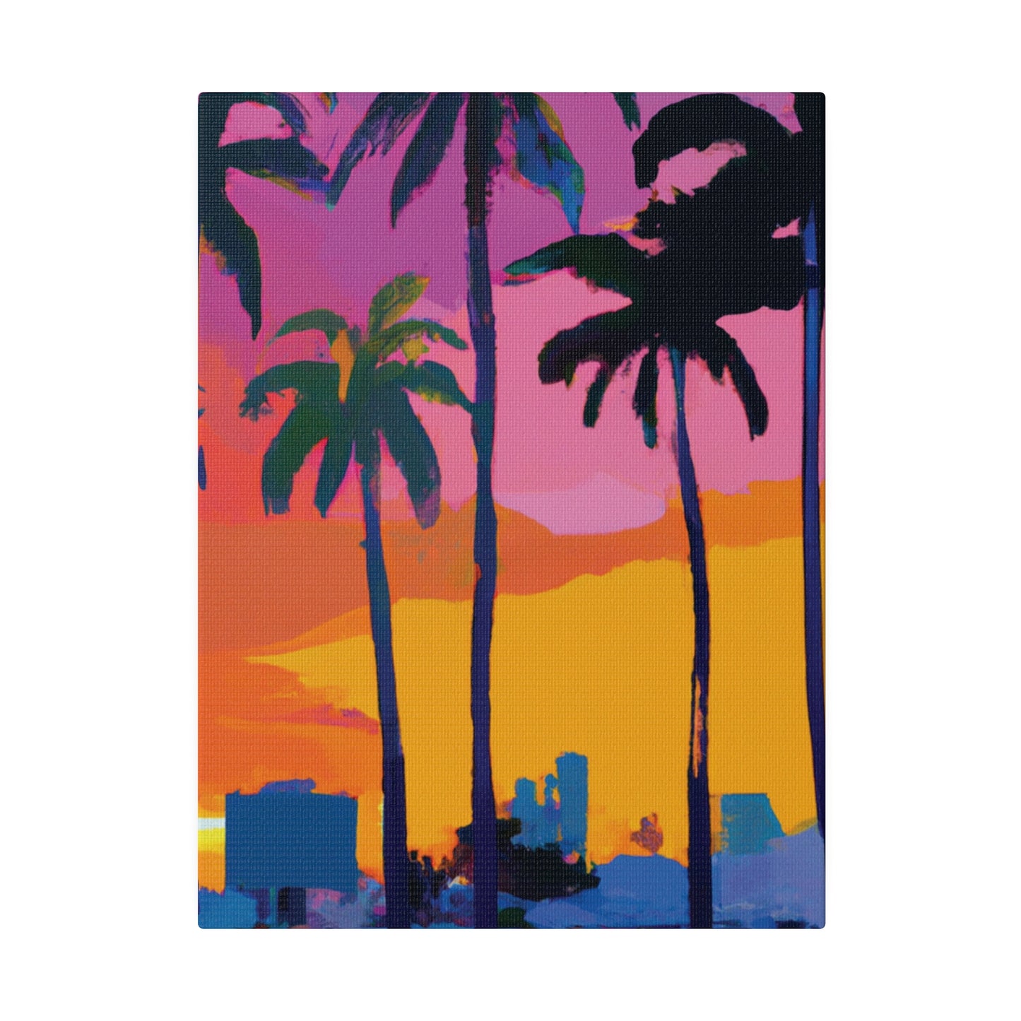 3546F - Miami Beach Sunset Painting Print | Miami | Beach | Sunset | Poster | Home Decor | Wall Art | Canvas