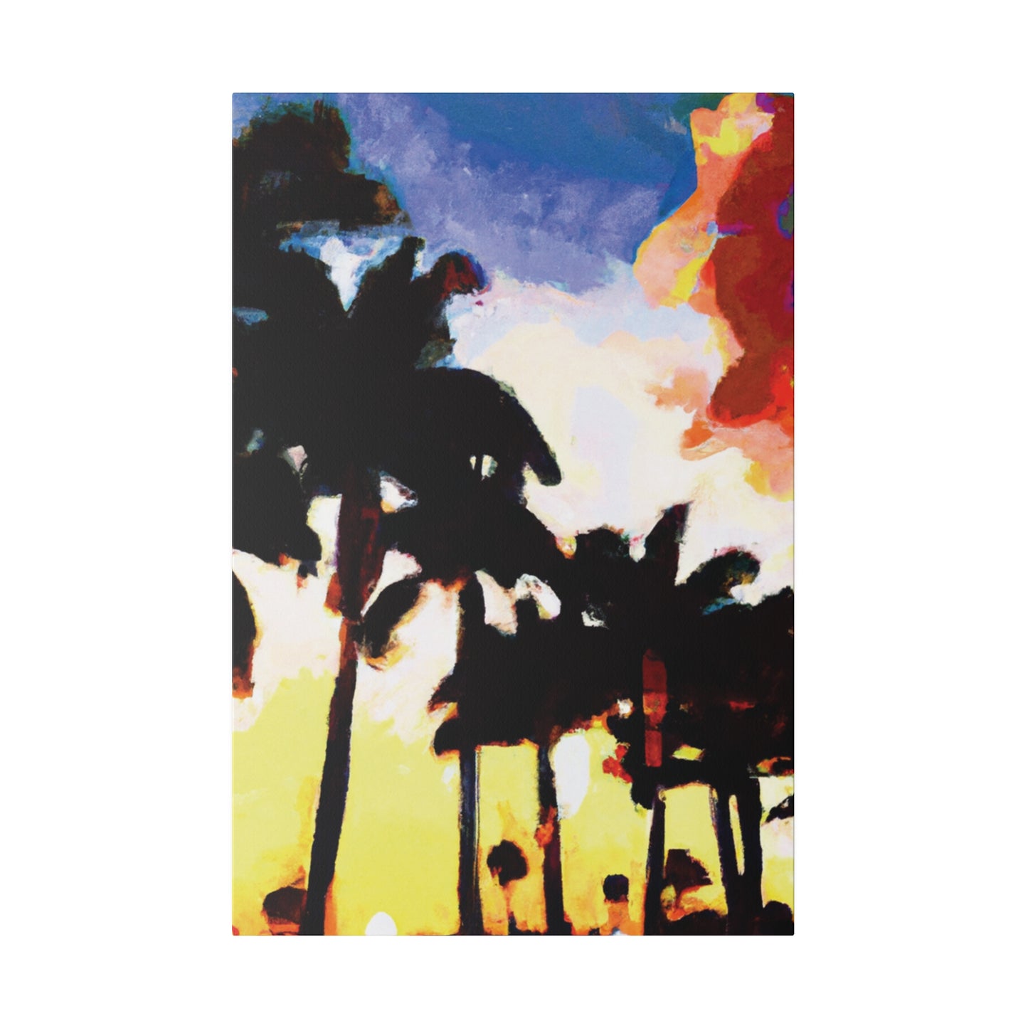 9127M - Miami Beach Sunset Painting Print | Miami | Beach | Sunset | Poster | Home Decor | Wall Art | Canvas