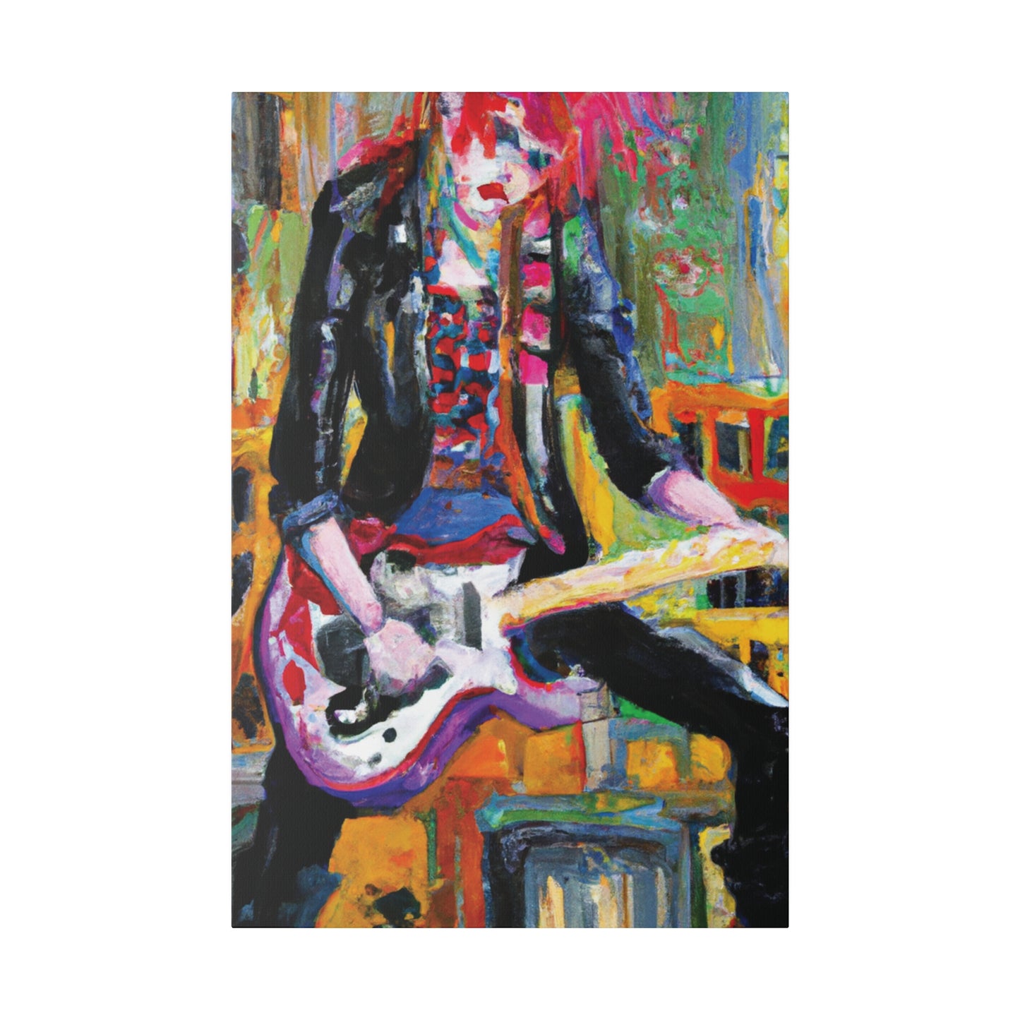 834H - Rockstar Oil Painting Style Print | Poster | Home Decor | Wall Art | Music Art | Canvas