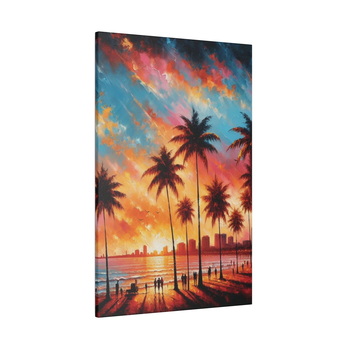 3567B - miami beach art, sunset background, ocean art work, beach art work, sunset designs, miami beach painting, miami beach print