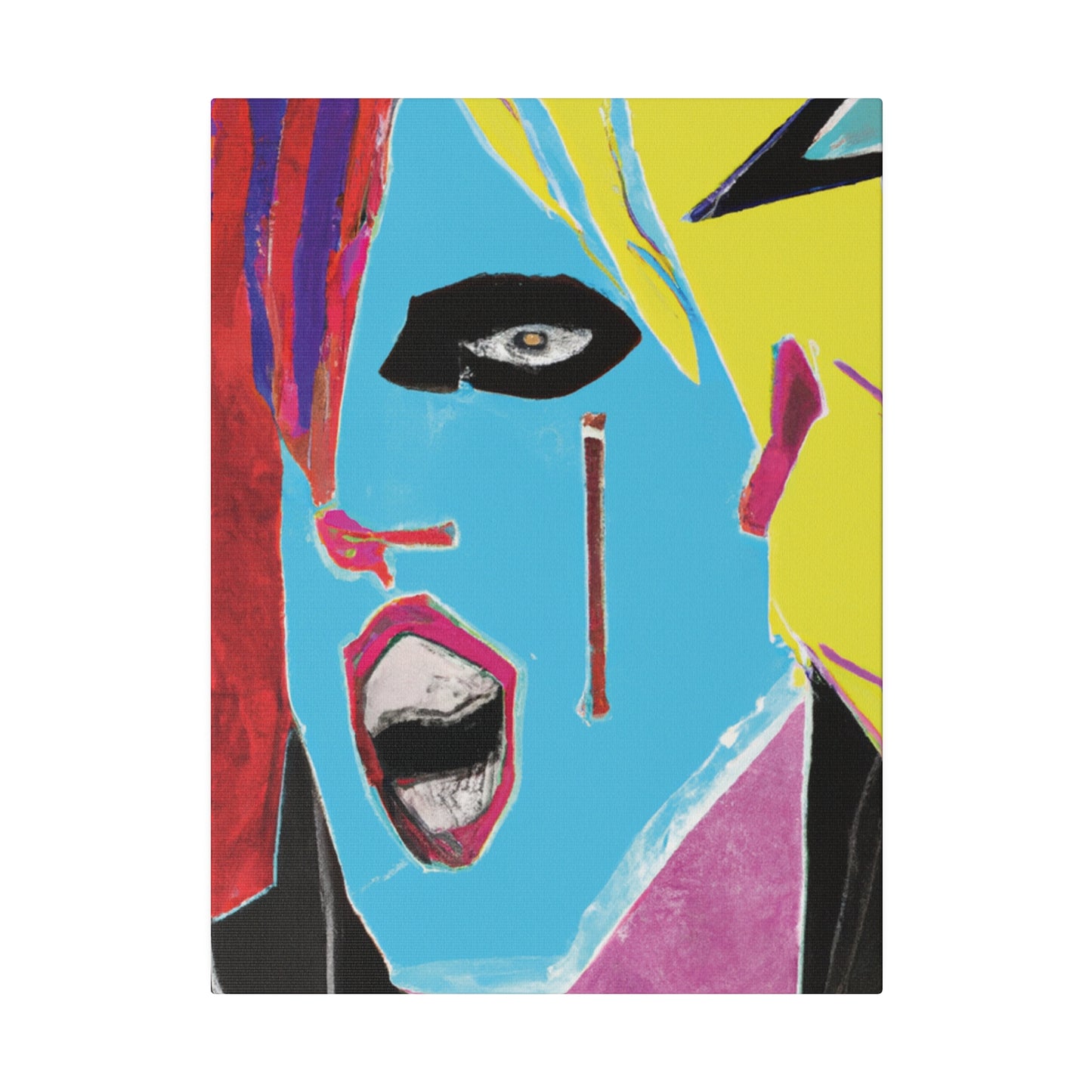 8365A - Rockstar Painting Print | Face | Abstract | Poster | Home Decor | Wall Art | Music Art | Canvas