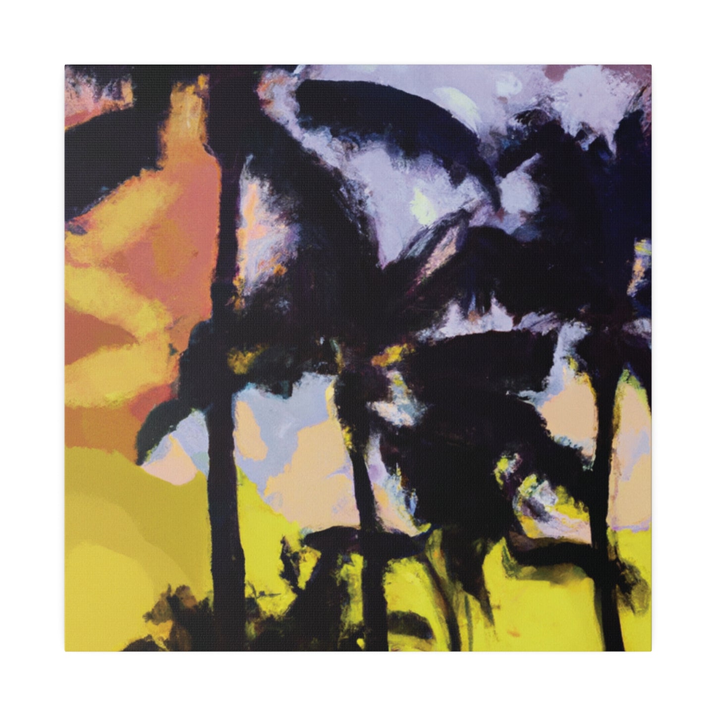 3753W - Miami Beach Sunset Painting Print | Miami | Beach | Sunset | Poster | Home Decor | Wall Art | Canvas
