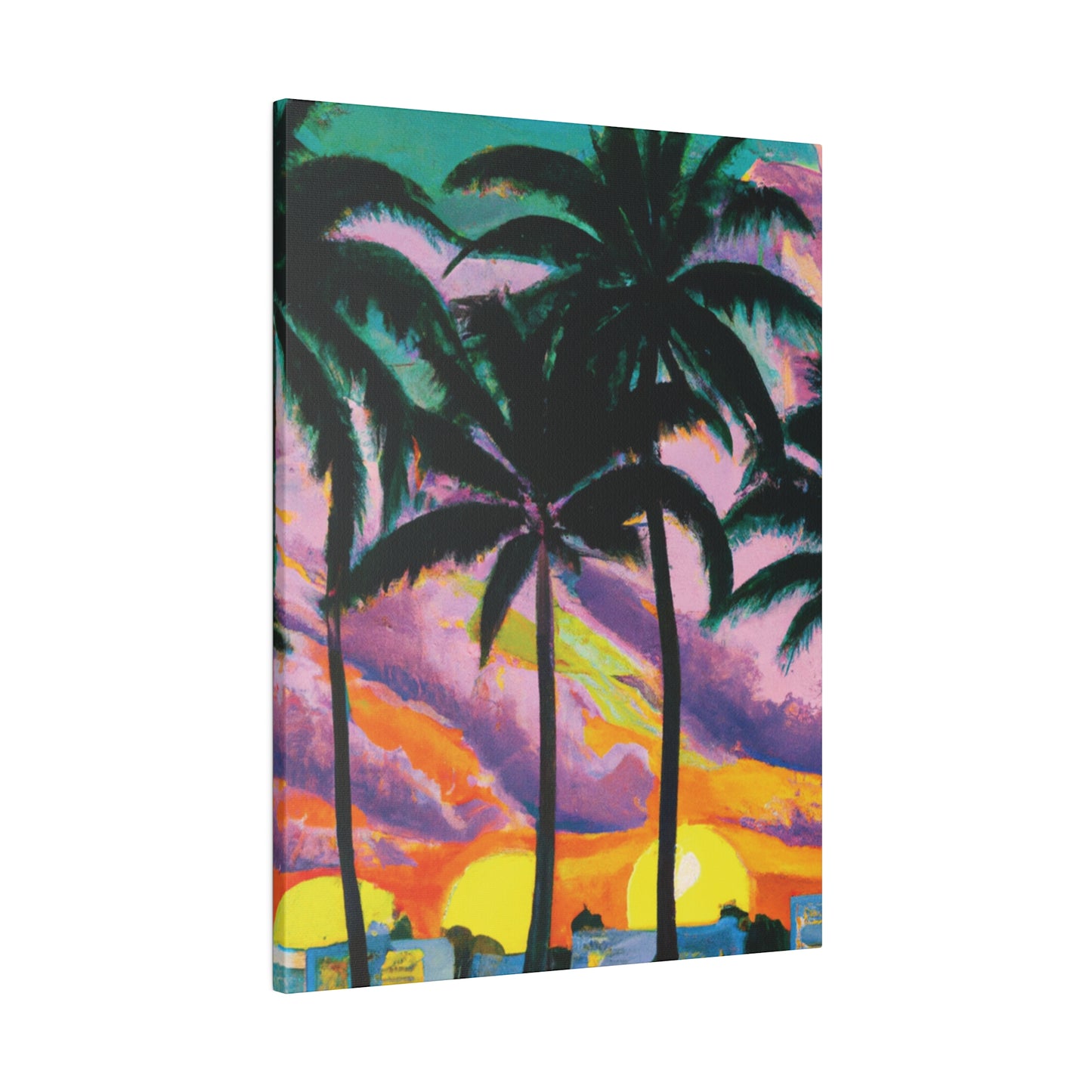 8789Q - Miami Beach Sunset Painting Print | Miami | Beach | Sunset | Poster | Home Decor | Wall Art | Canvas