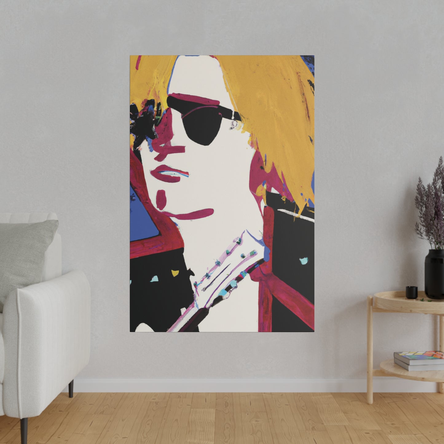 8305A - Rockstar Painting Print | Face | Abstract | Poster | Home Decor | Wall Art | Music Art | Canvas