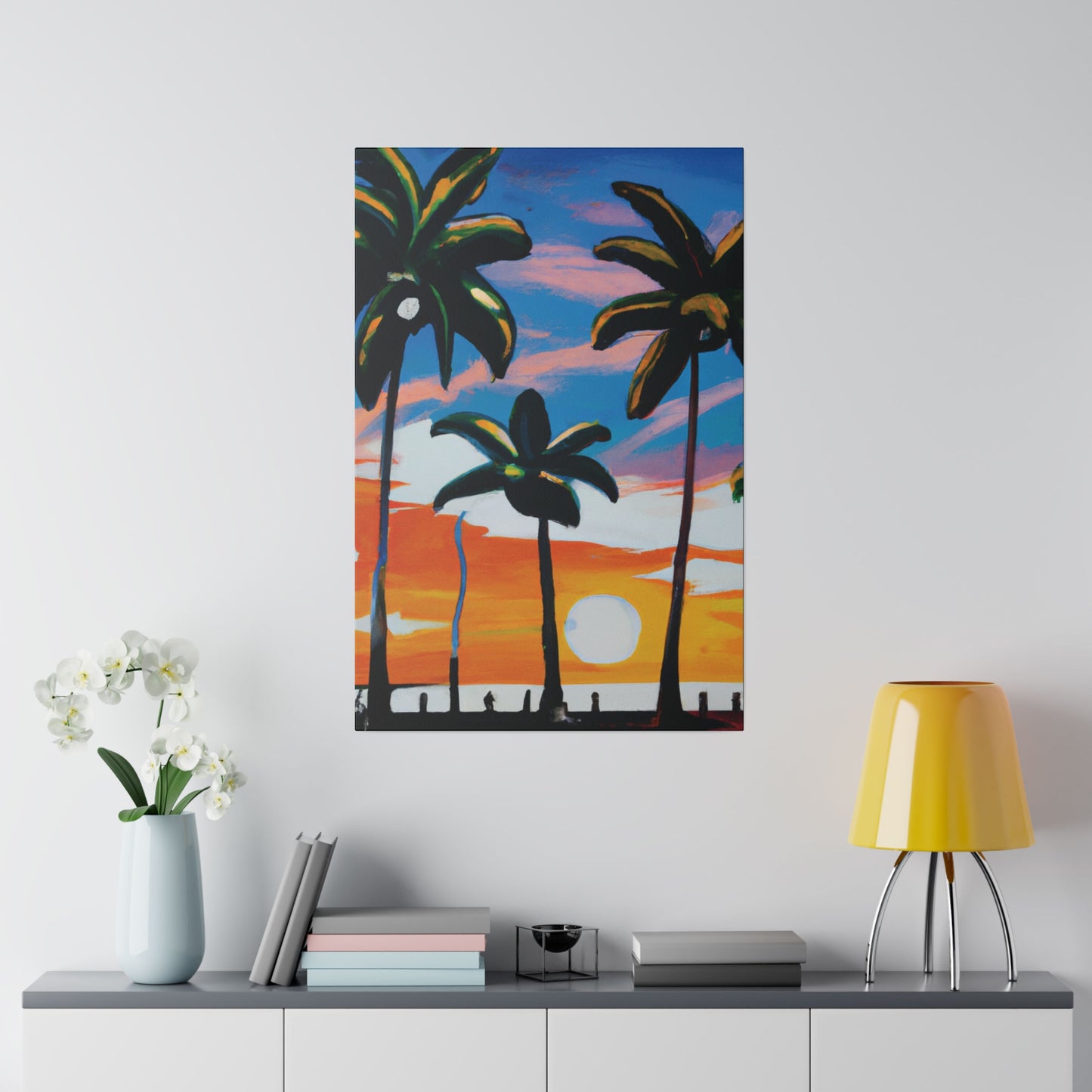 7745G - Miami Beach Sunset Painting Print | Miami | Beach | Sunset | Poster | Home Decor | Wall Art | Canvas