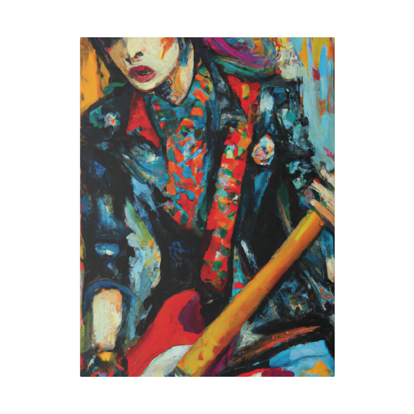9697B - Rockstar Oil Painting Style Print | Poster | Home Decor | Wall Art | Music Art | Canvas