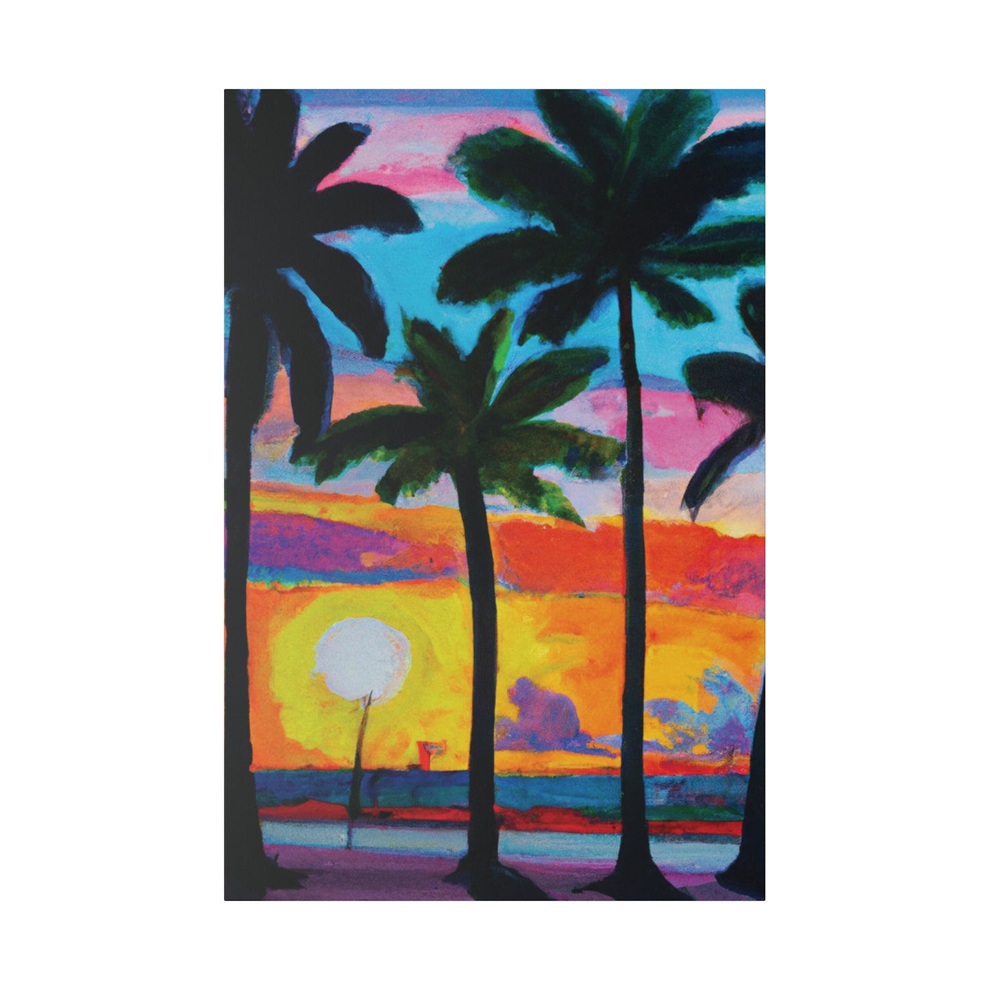 9043Y - Miami Beach Sunset Painting Print | Miami | Beach | Sunset | Poster | Home Decor | Wall Art | Canvas