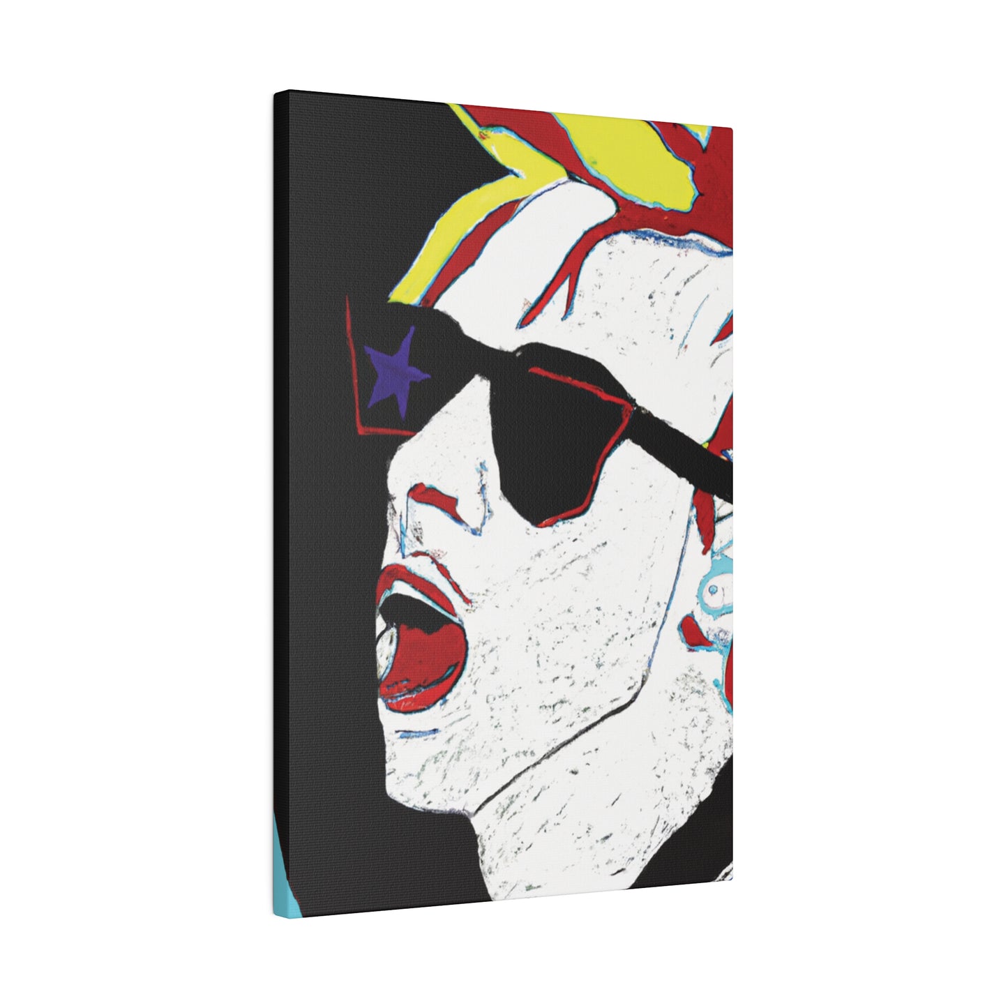 1889X - Rockstar Painting Print | Face | Abstract | Poster | Home Decor | Wall Art | Music Art | Canvas