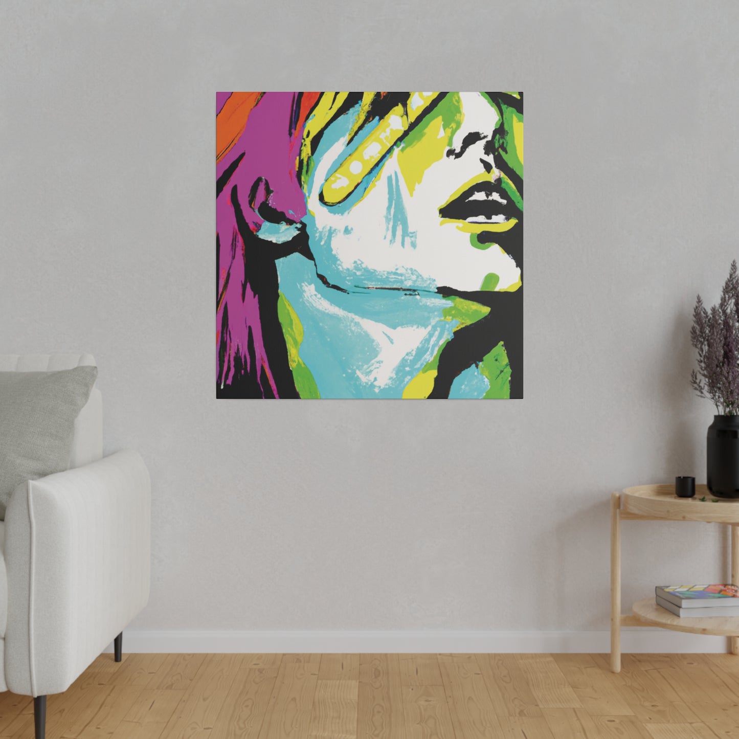 2120E - Rockstar Painting Print | Face | Abstract | Poster | Home Decor | Wall Art | Music Art | Canvas