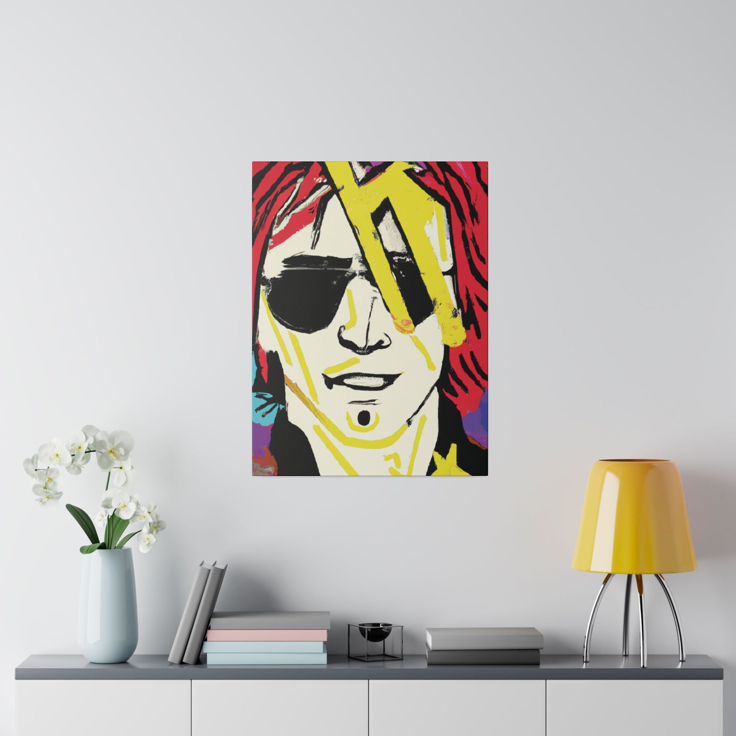 7106Z - Rockstar Painting Print | Face | Abstract | Poster | Home Decor | Wall Art | Music Art | Canvas