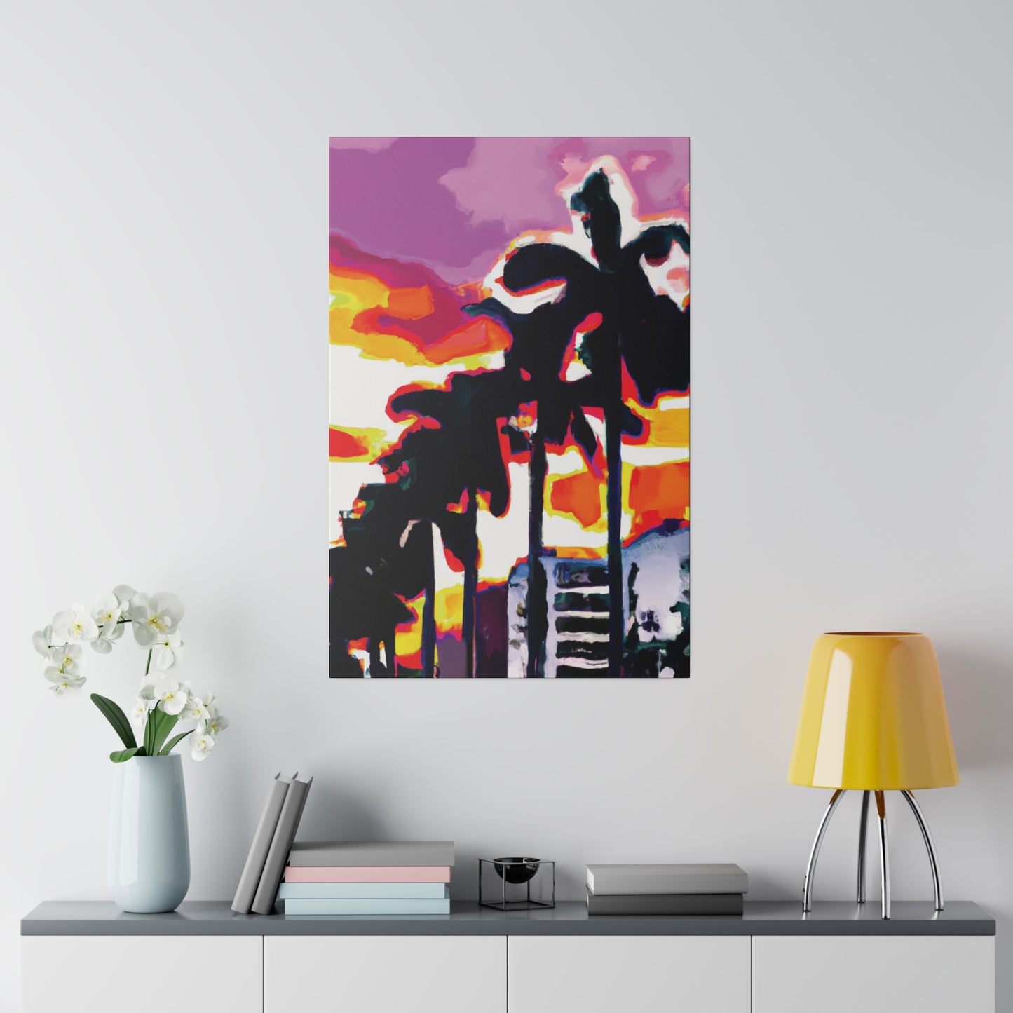 1923K - Miami Beach Sunset Painting Print | Miami | Beach | Sunset | Poster | Home Decor | Wall Art | Canvas