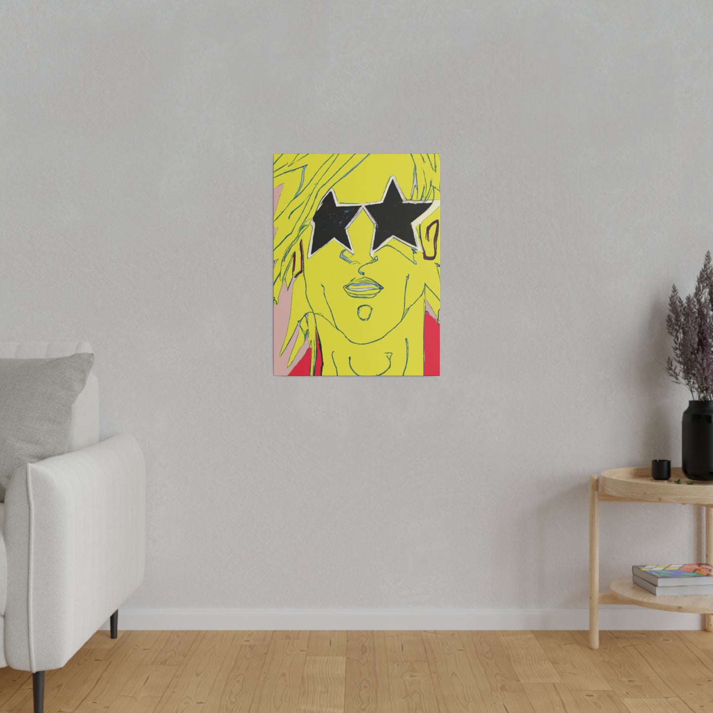 2035A - Rockstar Painting Print | Face | Abstract | Poster | Home Decor | Wall Art | Music Art | Canvas