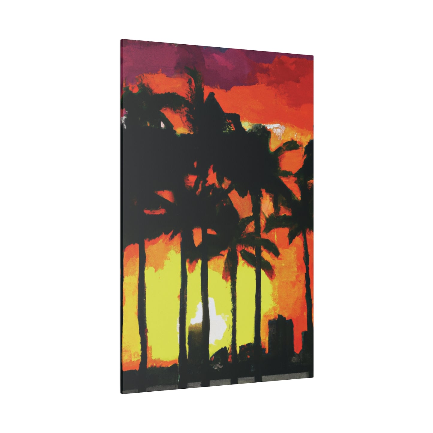8291L - Miami Beach Sunset Painting Print | Miami | Beach | Sunset | Poster | Home Decor | Wall Art | Canvas