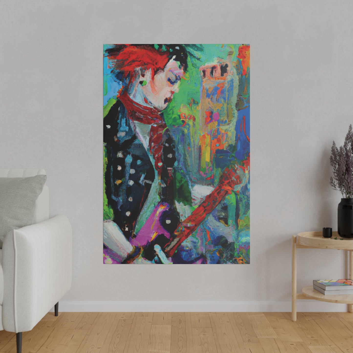 9721W - Rockstar Oil Painting Style Print | Poster | Home Decor | Wall Art | Music Art | Canvas