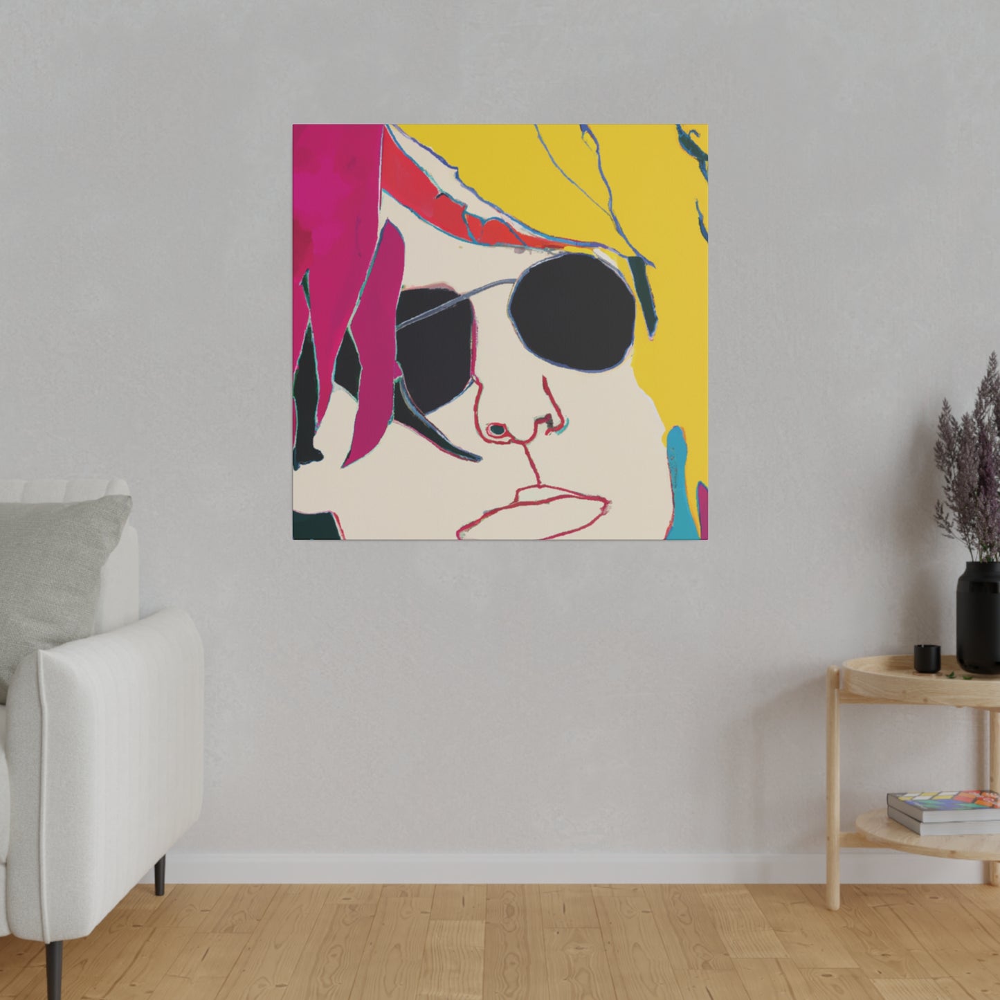 9138E - Rockstar Painting Print | Face | Abstract | Poster | Home Decor | Wall Art | Music Art | Canvas