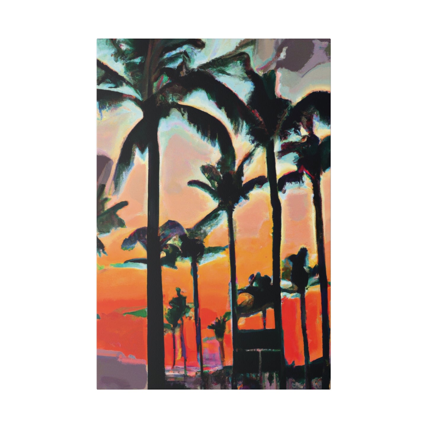 4891A - Miami Beach Sunset Painting Print | Miami | Beach | Sunset | Poster | Home Decor | Wall Art | Canvas