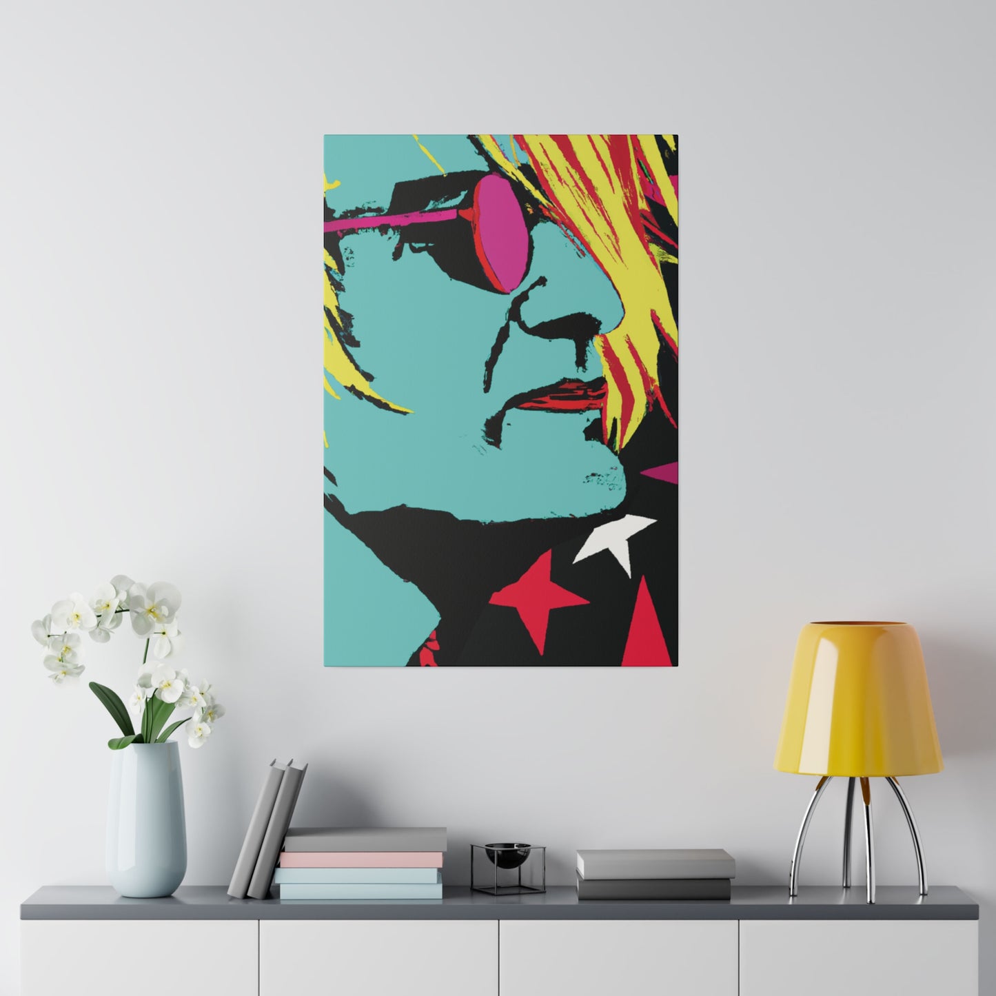 9486Q - Rockstar Painting Print | Face | Abstract | Poster | Home Decor | Wall Art | Music Art | Canvas