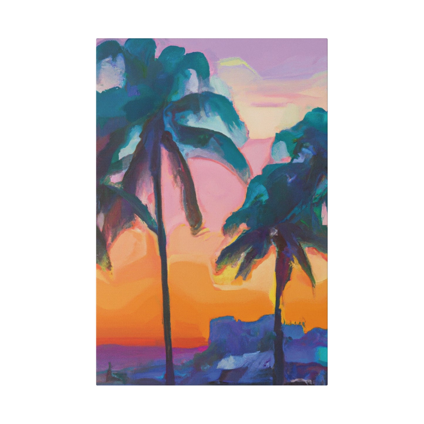 6494M - Miami Beach Sunset Painting Print | Miami | Beach | Sunset | Poster | Home Decor | Wall Art | Canvas