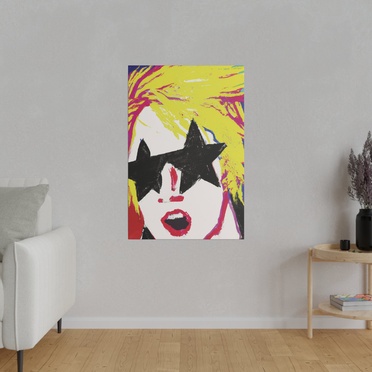 6723Z - Rockstar Painting Print | Face | Abstract | Poster | Home Decor | Wall Art | Music Art | Canvas