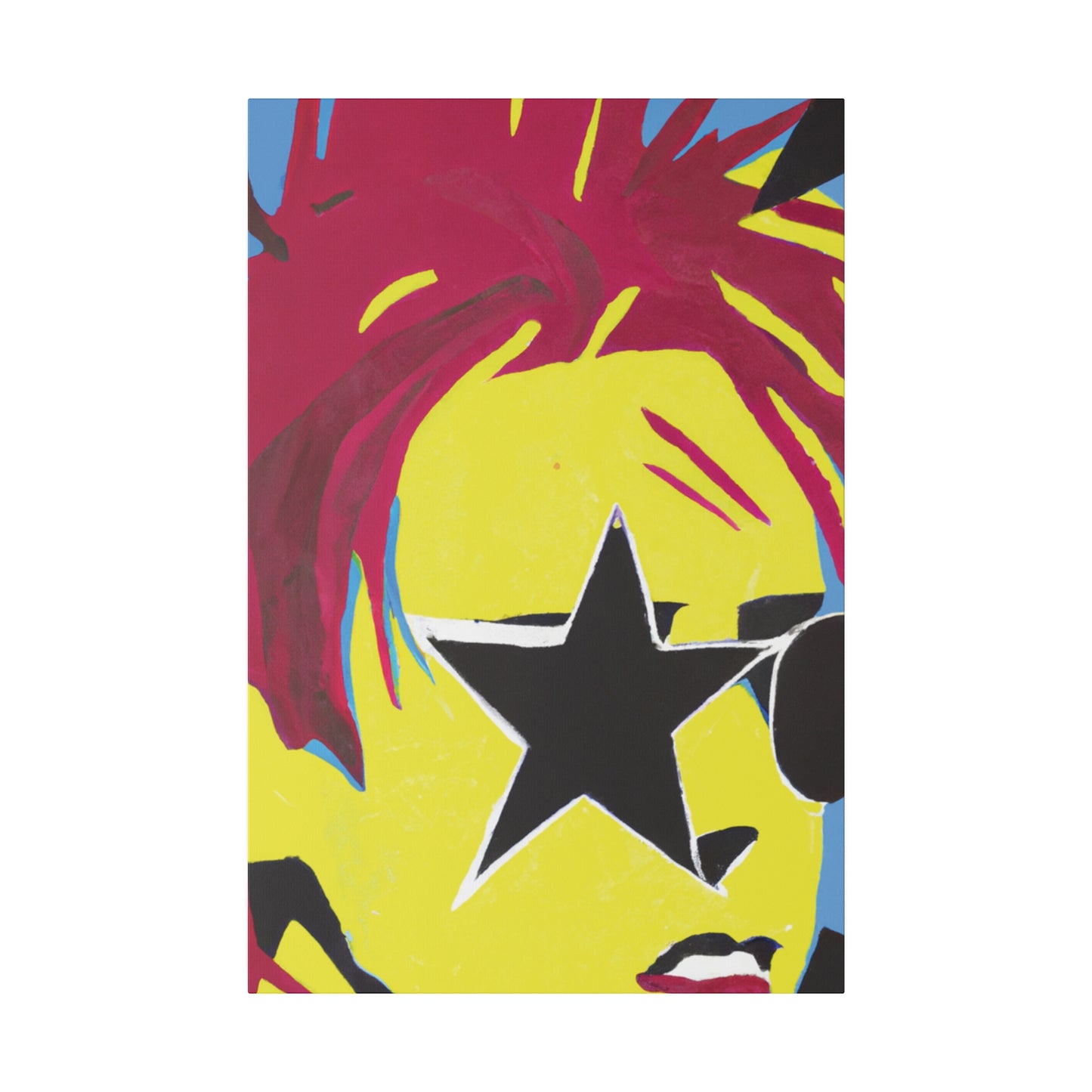 5063P - Rockstar Painting Print | Face | Abstract | Poster | Home Decor | Wall Art | Music Art | Canvas