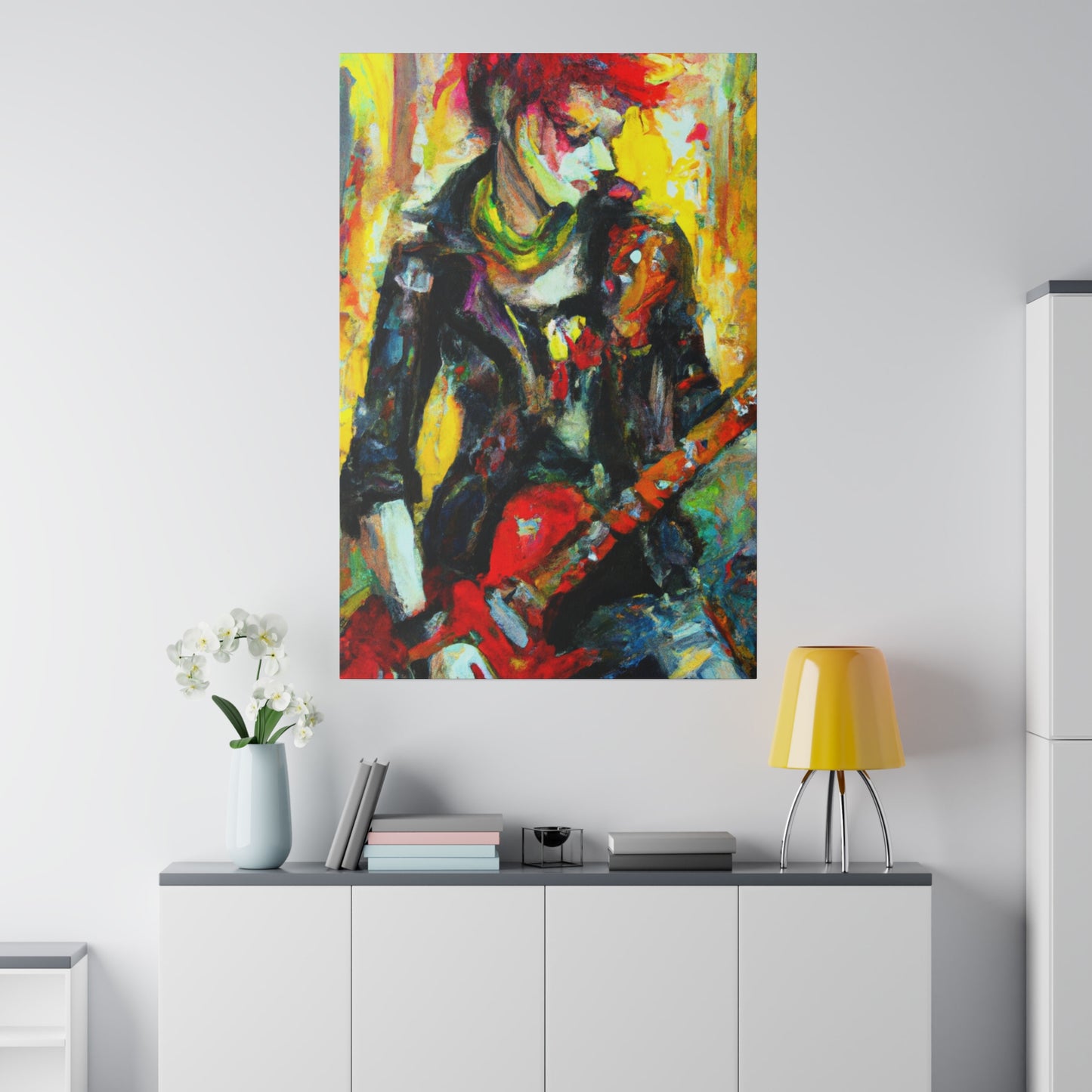 2519F - Rockstar Oil Painting Style Print | Poster | Music Art | Home Decor | Wall Art | Canvas