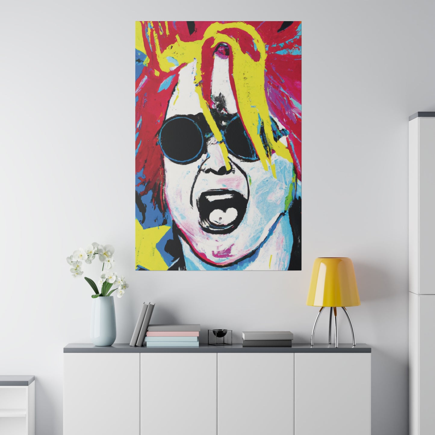 9456X - Rockstar Painting Print | Face | Abstract | Poster | Home Decor | Wall Art | Music Art | Canvas