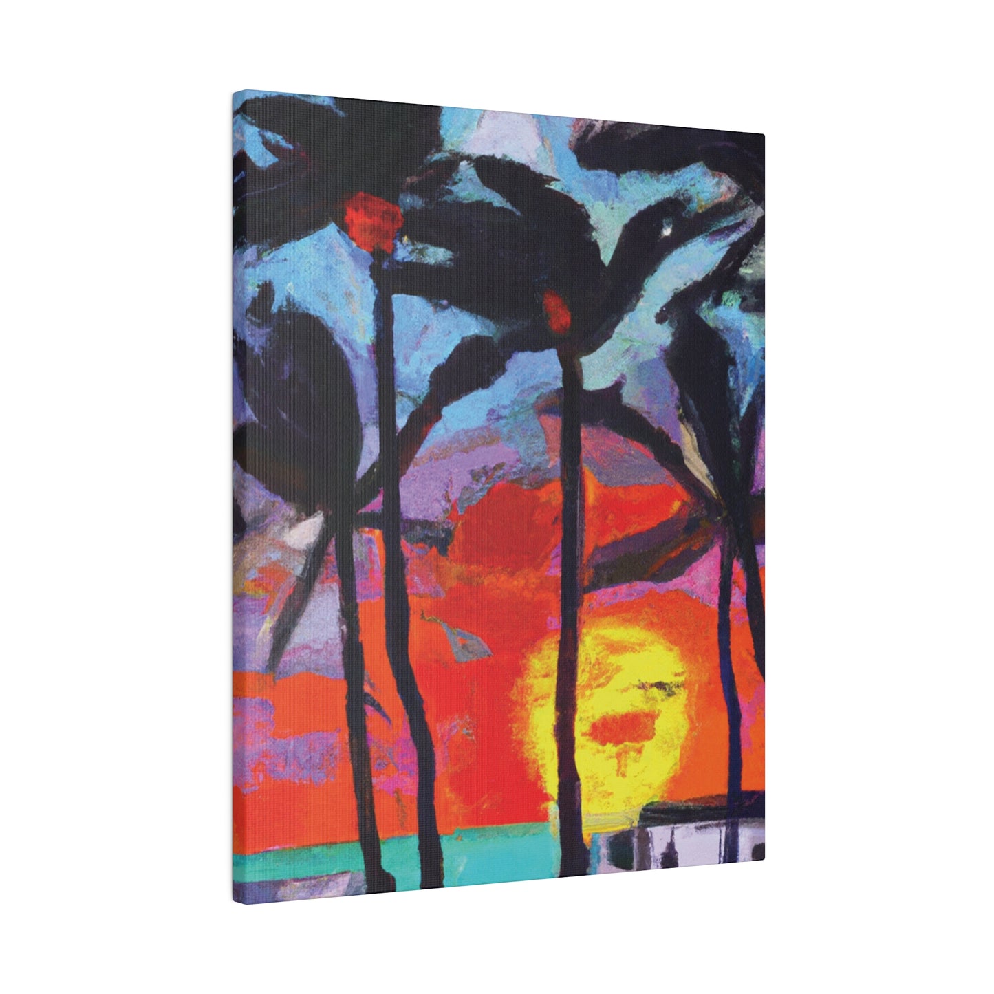 8407Q - Miami Beach Sunset Painting Print | Miami | Beach | Sunset | Poster | Home Decor | Wall Art | Canvas