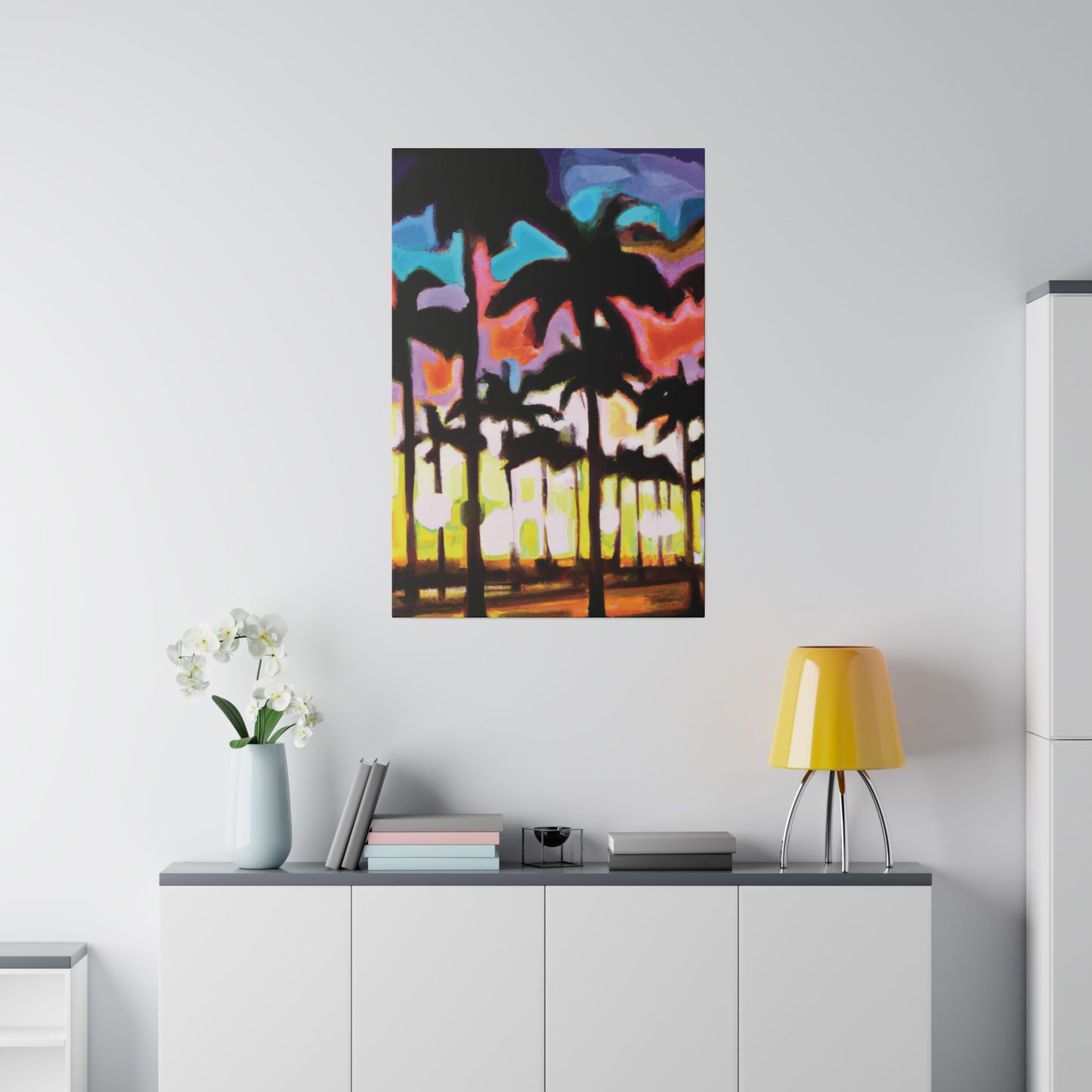 8596C - Miami Beach Sunset Painting Print | Miami | Beach | Sunset | Poster | Home Decor | Wall Art | Canvas