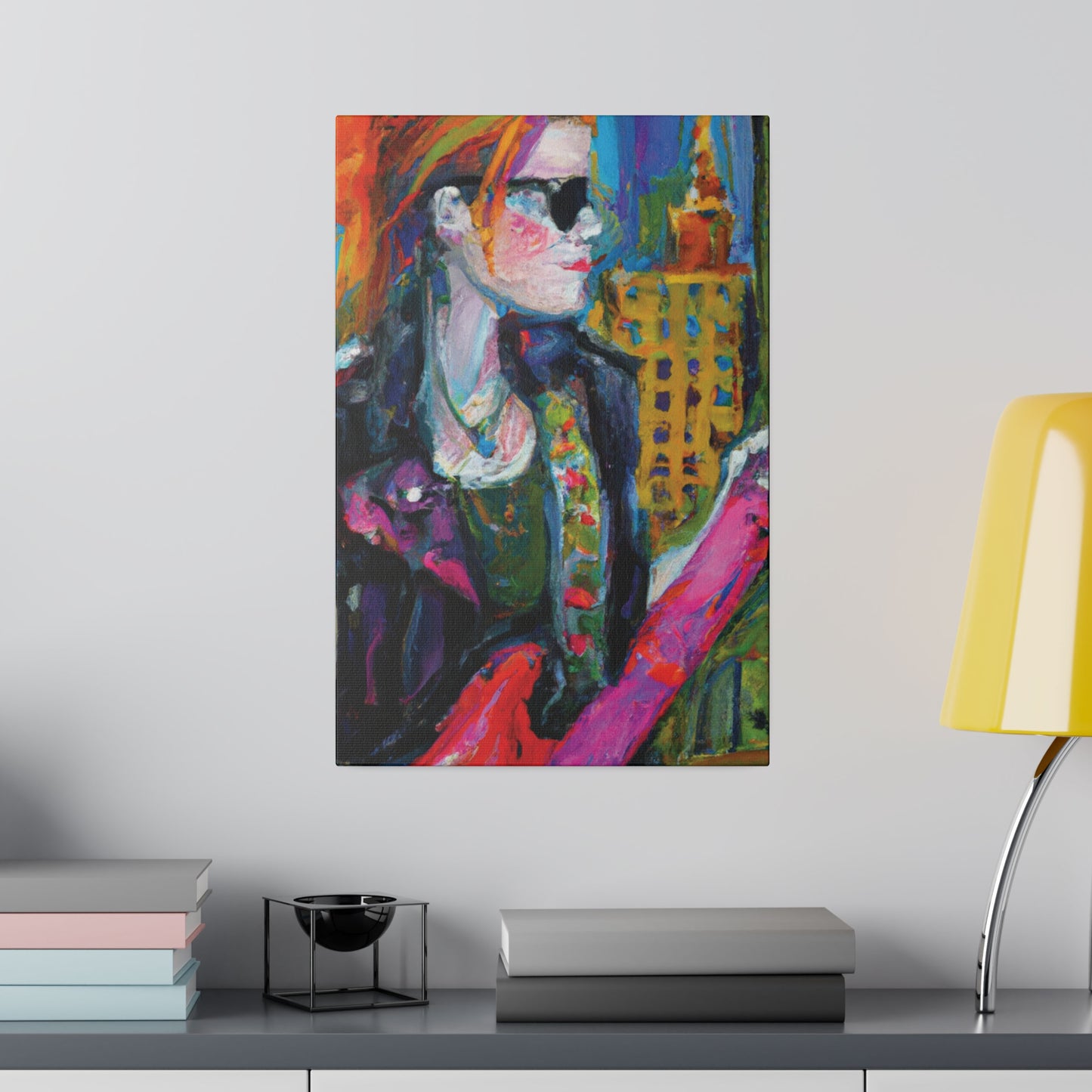 9503W - Rockstar Oil Painting Style Print | Poster | Home Decor | Wall Art | Music Art | Canvas