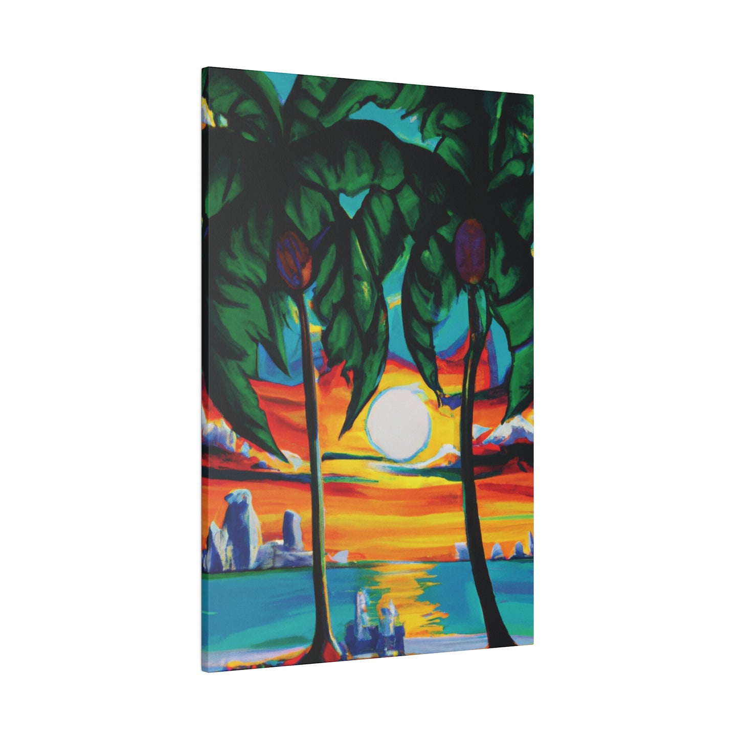 7643V - Miami Beach Sunset Painting Print | Miami | Beach | Sunset | Poster | Home Decor | Wall Art | Canvas