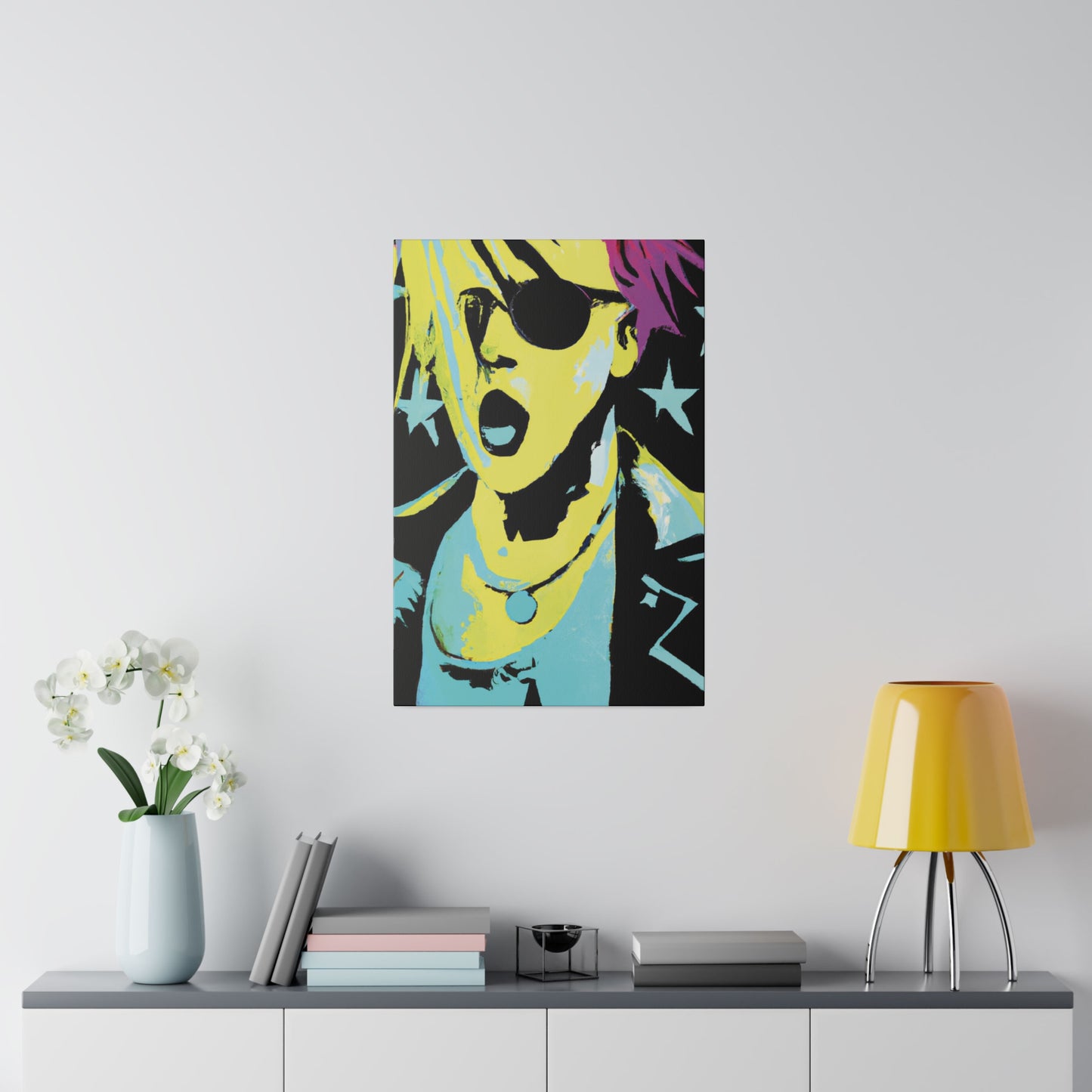 432K - Rockstar Painting Print | Face | Abstract | Poster | Home Decor | Wall Art | Music Art | Canvas