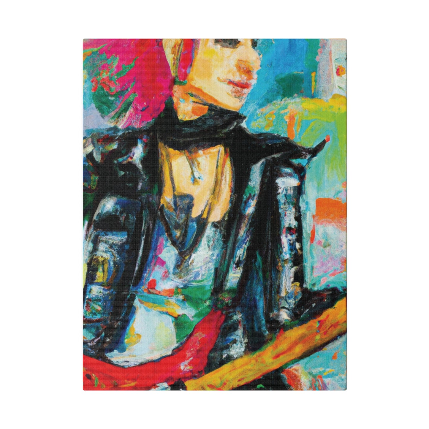 9554L - Rockstar Oil Painting Style Print | Poster | Home Decor | Wall Art | Music Art | Canvas