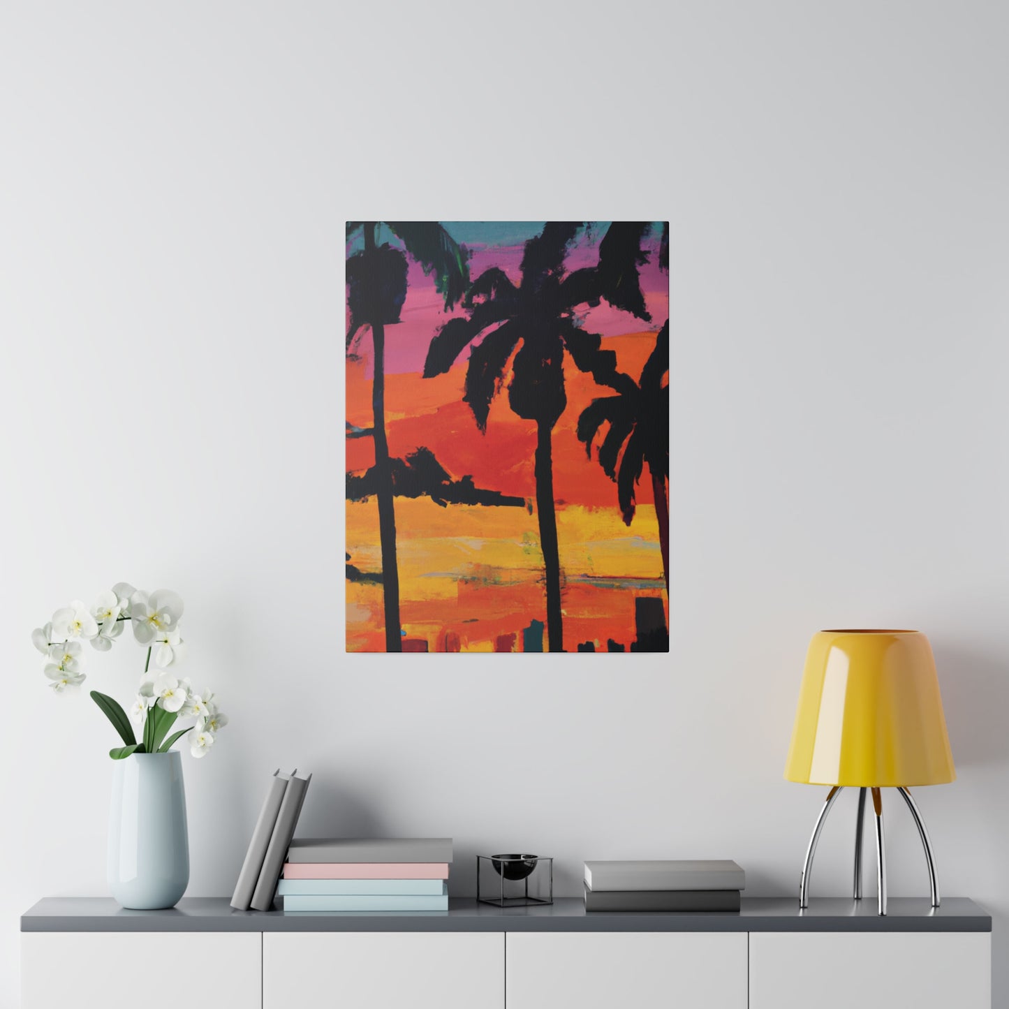 7389S - Miami Beach Sunset Painting Print | Miami | Beach | Sunset | Poster | Home Decor | Wall Art | Canvas