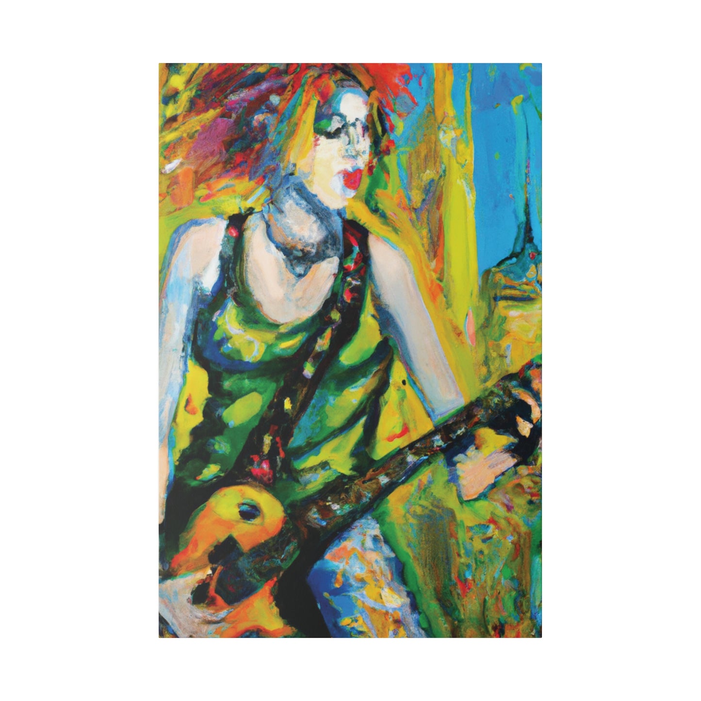 4713C - Rockstar Oil Painting Style Print | Poster | Home Decor | Wall Art | Music Art | Canvas