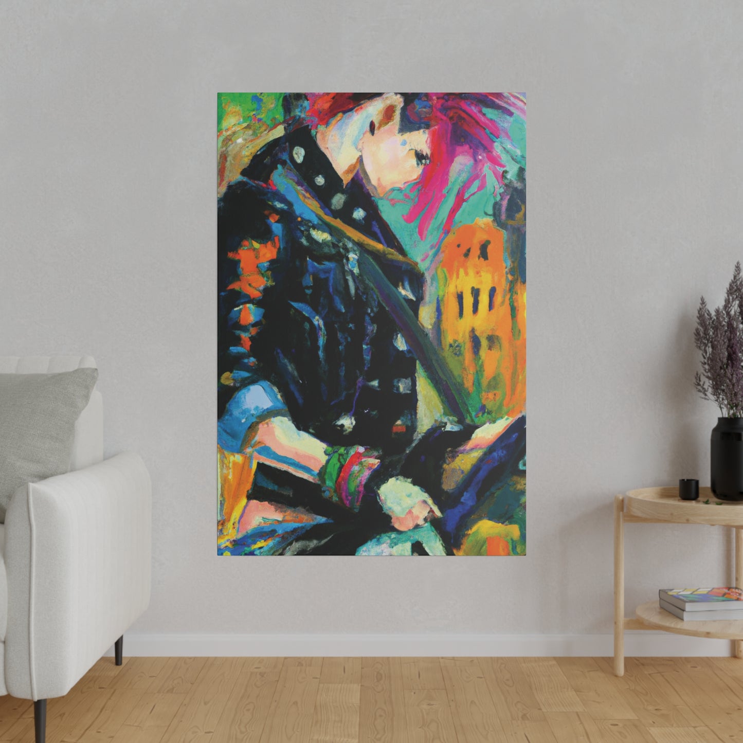 6449G - Rockstar Oil Painting Style Print | Poster | Home Decor | Wall Art | Music Art | Canvas