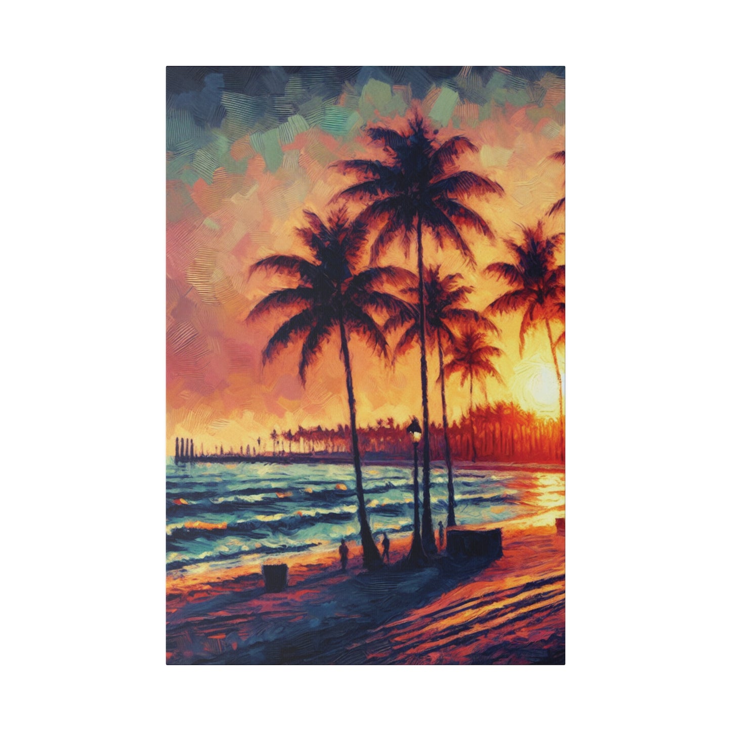 6327K - miami beach art, sunset background, ocean art work, beach art work, sunset designs, miami beach painting, miami beach print