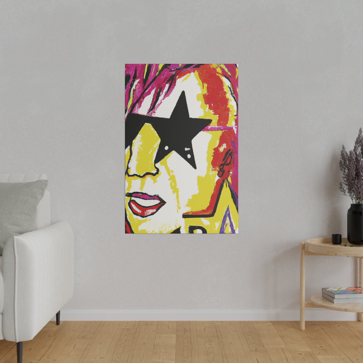 5698R - Rockstar Painting Print | Face | Abstract | Poster | Home Decor | Wall Art | Music Art | Canvas