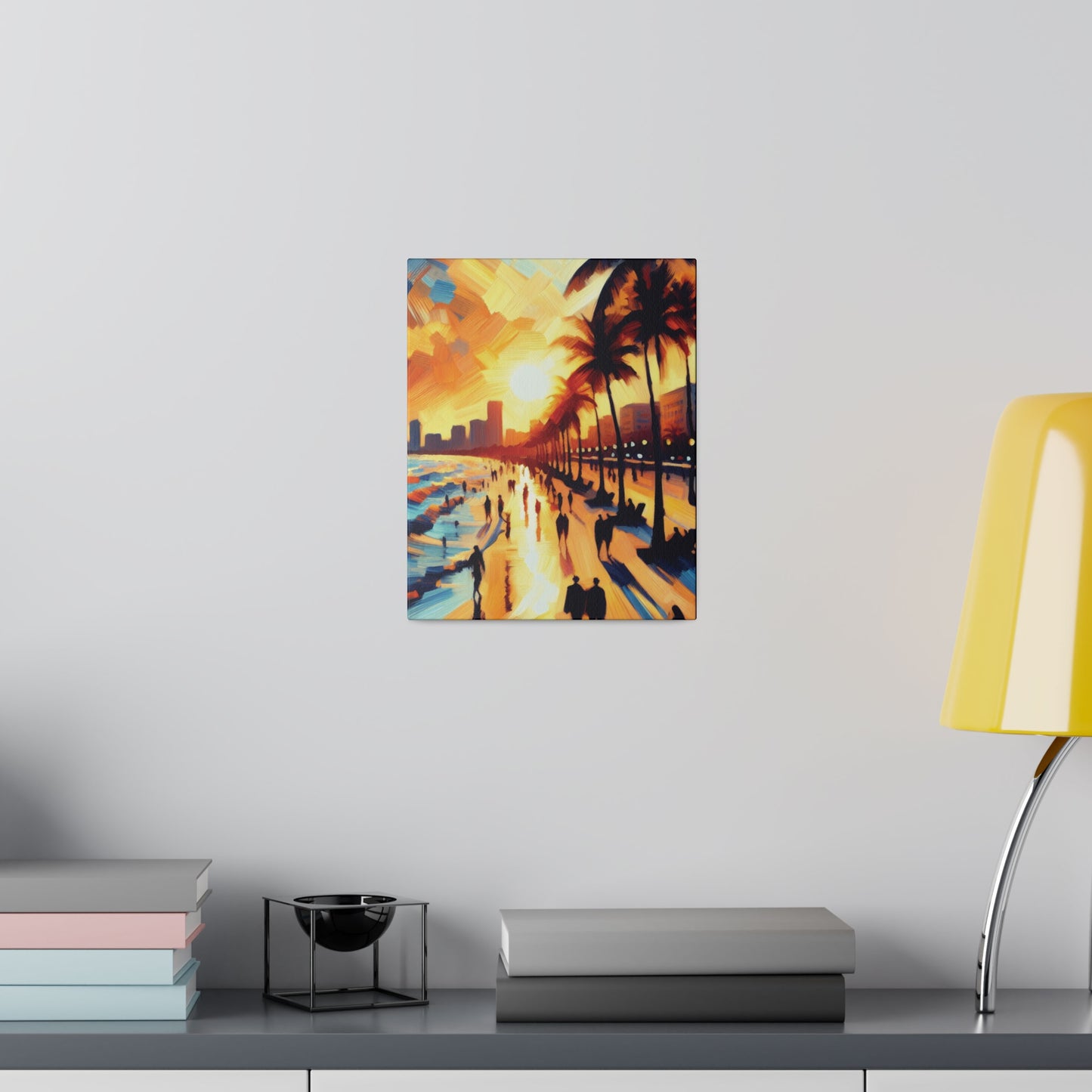 7846G - Miami Beach Sunset Painting Print | Miami | Beach | Sunset | Poster | Home Decor | Wall Art | Canvas