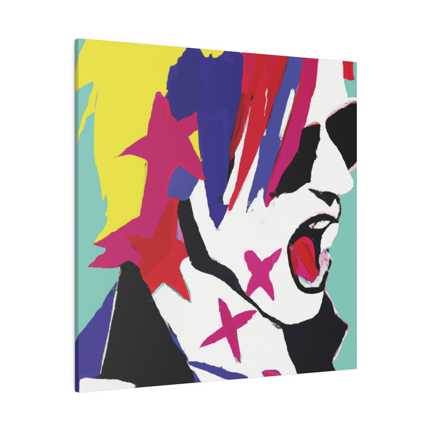 2548K - Rockstar Painting Print | Face | Abstract | Poster | Home Decor | Wall Art | Music Art | Canvas