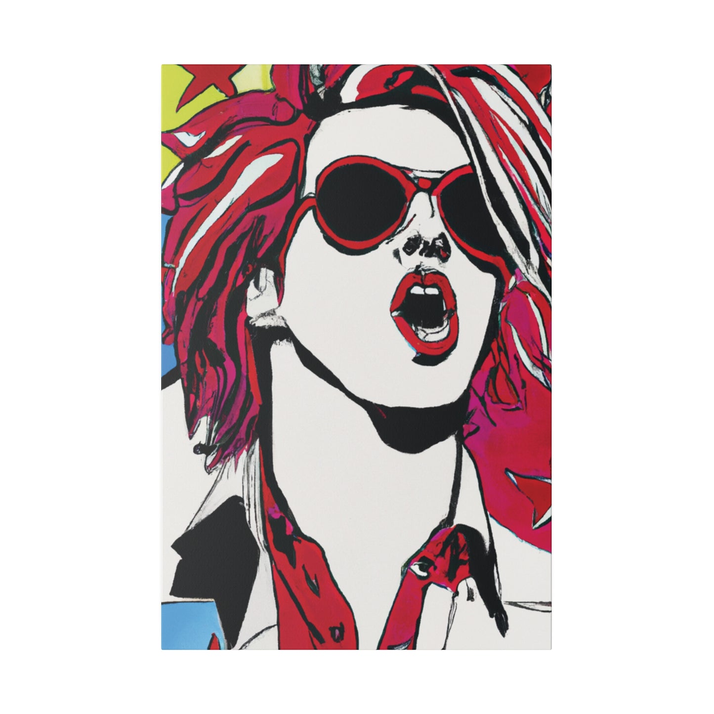 4390K - Rockstar Painting Print | Face | Abstract | Poster | Home Decor | Wall Art | Music Art | Canvas