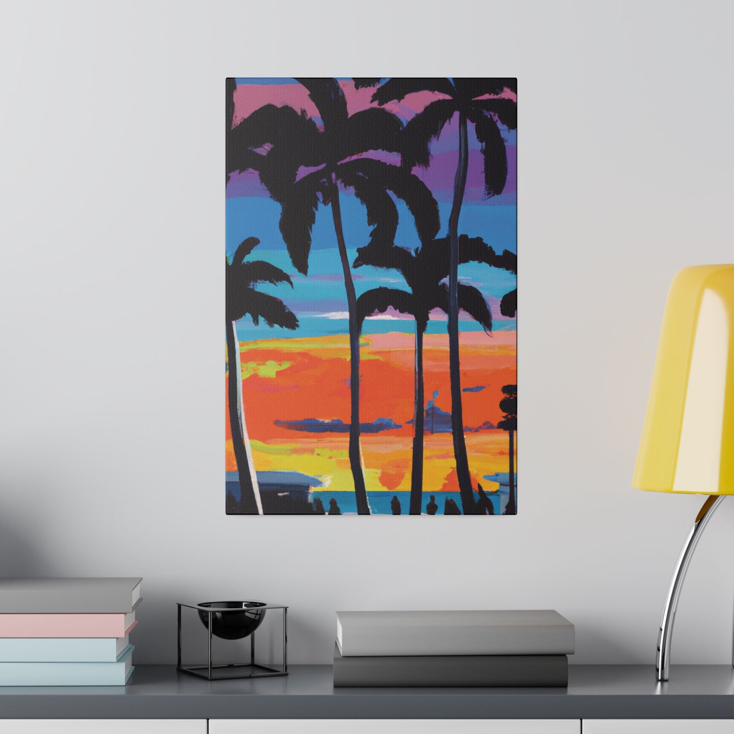 7891V - Miami Beach Sunset Painting Print | Miami | Beach | Sunset | Poster | Home Decor | Wall Art | Canvas