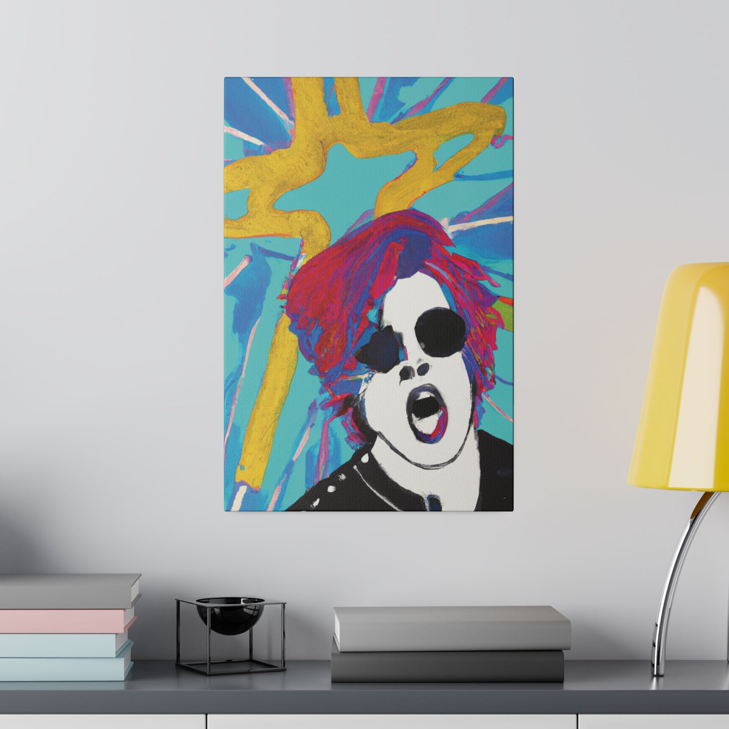 4567A - Rockstar Painting Print | Face | Abstract | Poster | Home Decor | Wall Art | Music Art | Canvas
