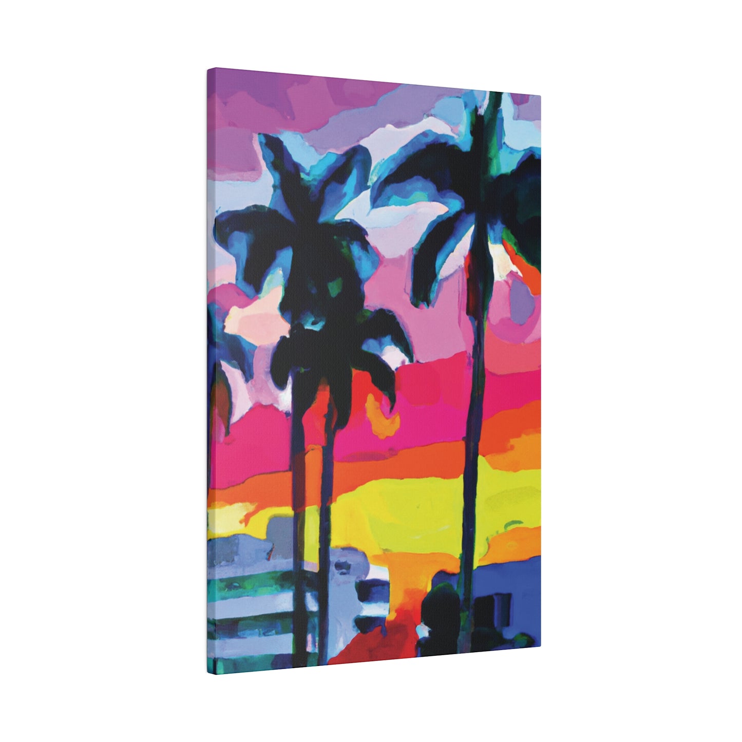 9342C - Miami Beach Sunset Painting Print | Miami | Beach | Sunset | Poster | Home Decor | Wall Art | Canvas
