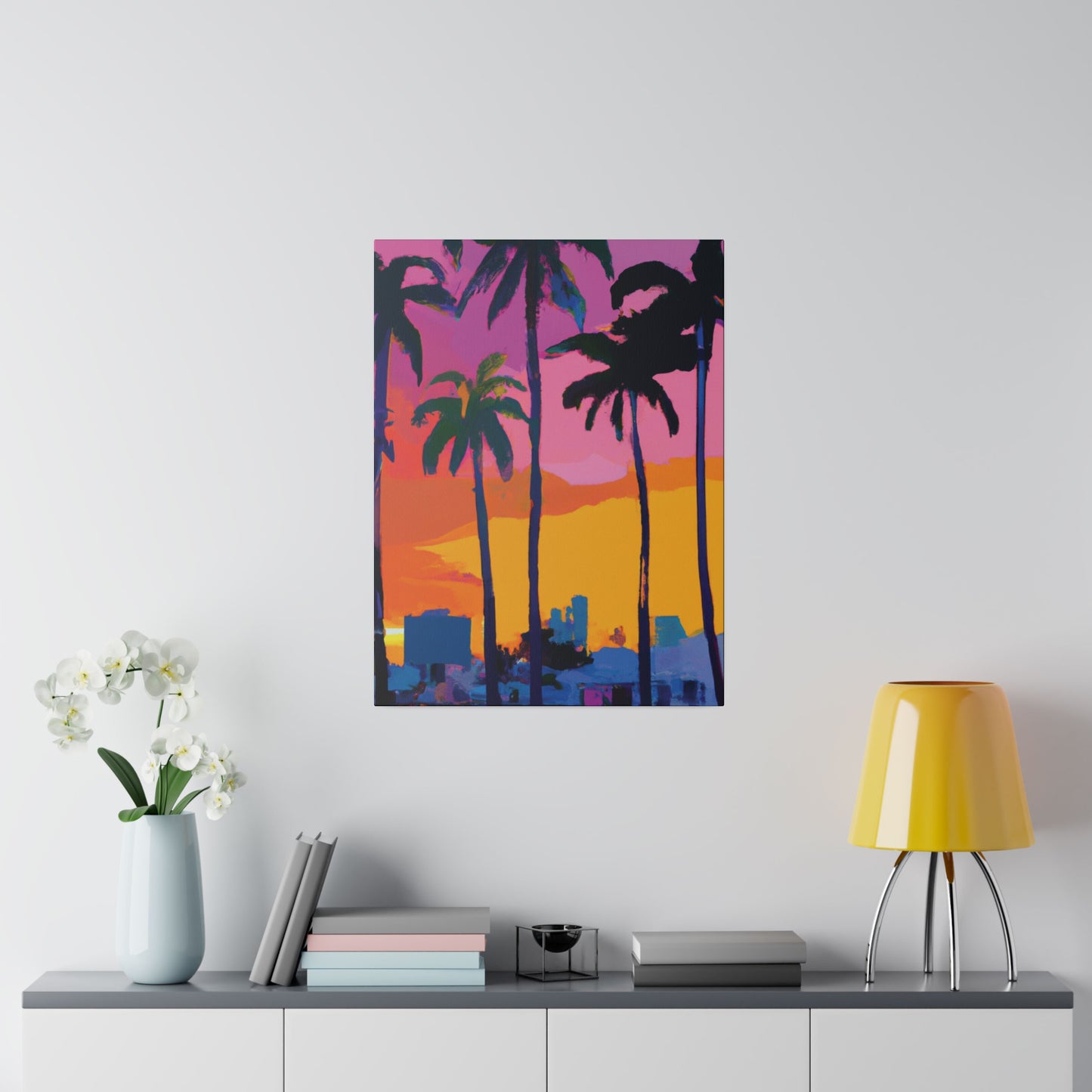 3546F - Miami Beach Sunset Painting Print | Miami | Beach | Sunset | Poster | Home Decor | Wall Art | Canvas