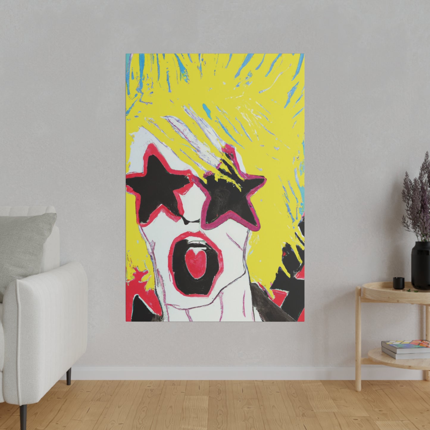 6256G - Rockstar Painting Print | Face | Abstract | Poster | Home Decor | Wall Art | Music Art | Canvas