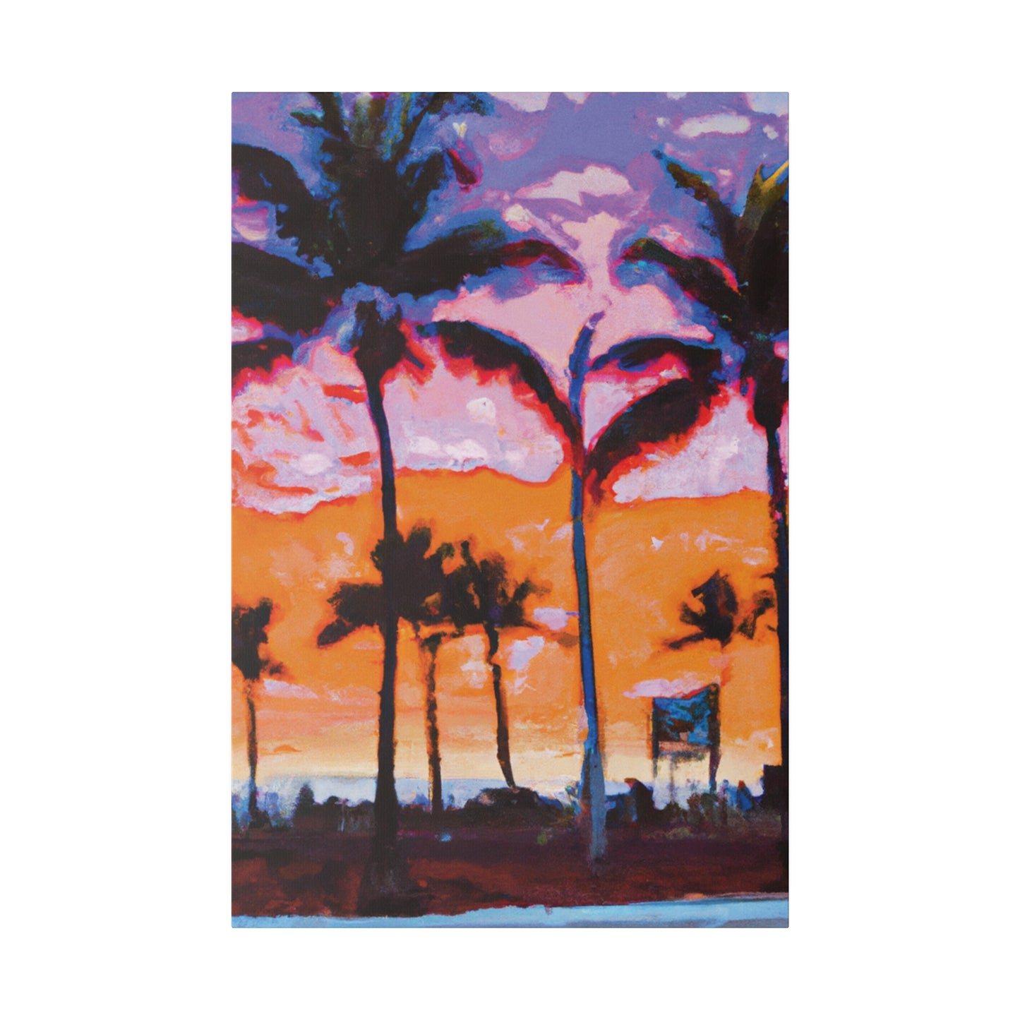 8373X - Miami Beach Sunset Painting Print | Miami | Beach | Sunset | Poster | Home Decor | Wall Art | Canvas