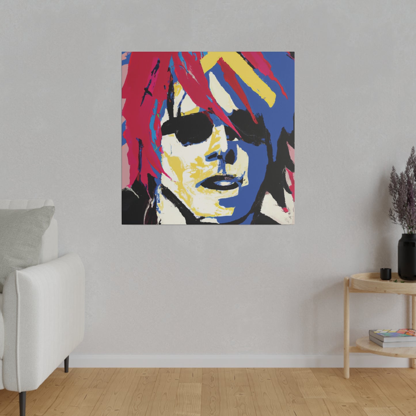 9537K - Rockstar Painting Print | Face | Abstract | Poster | Home Decor | Wall Art | Music Art | Canvas