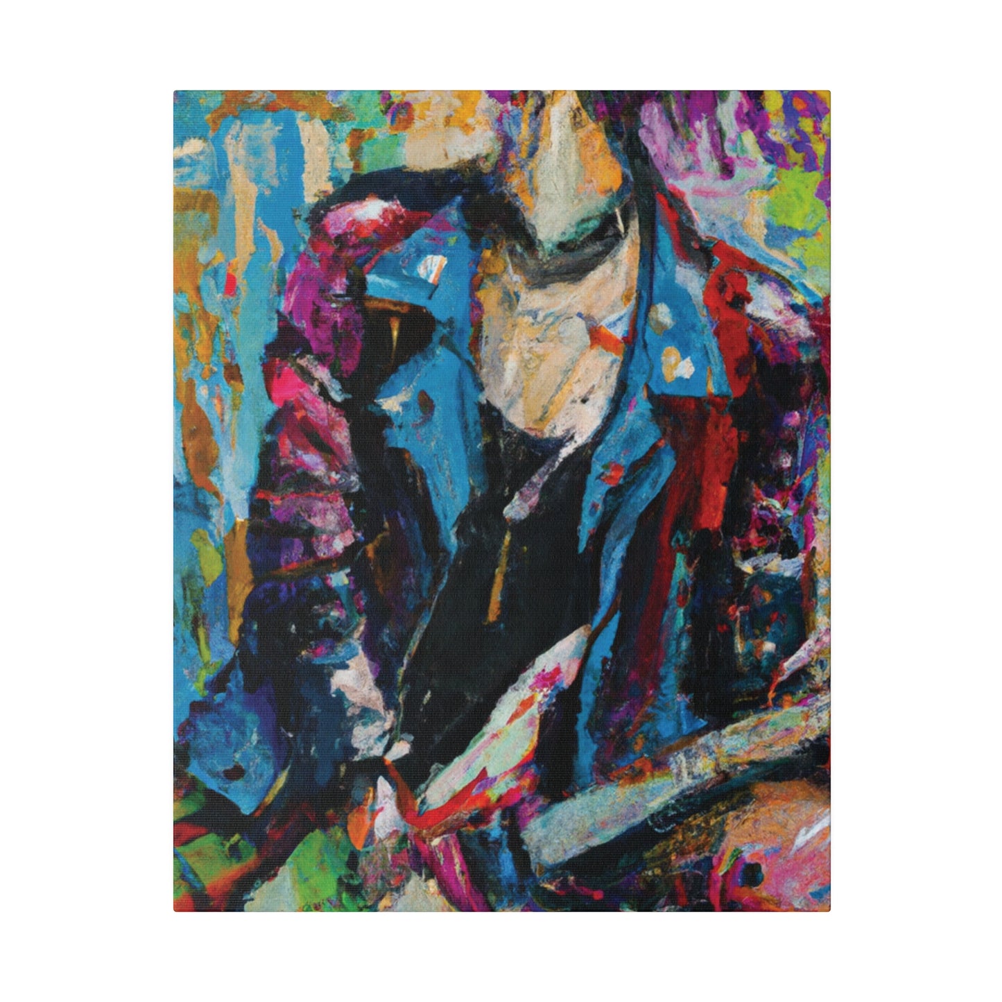 9653F - Rockstar Oil Painting Style Print | Poster | Home Decor | Wall Art | Music Art | Canvas